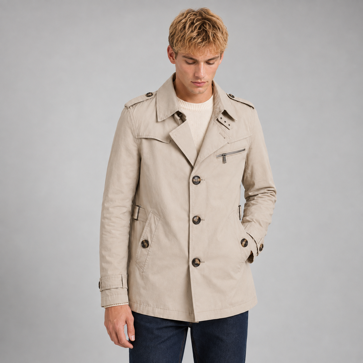 Men’s Double Breasted Trench Coat