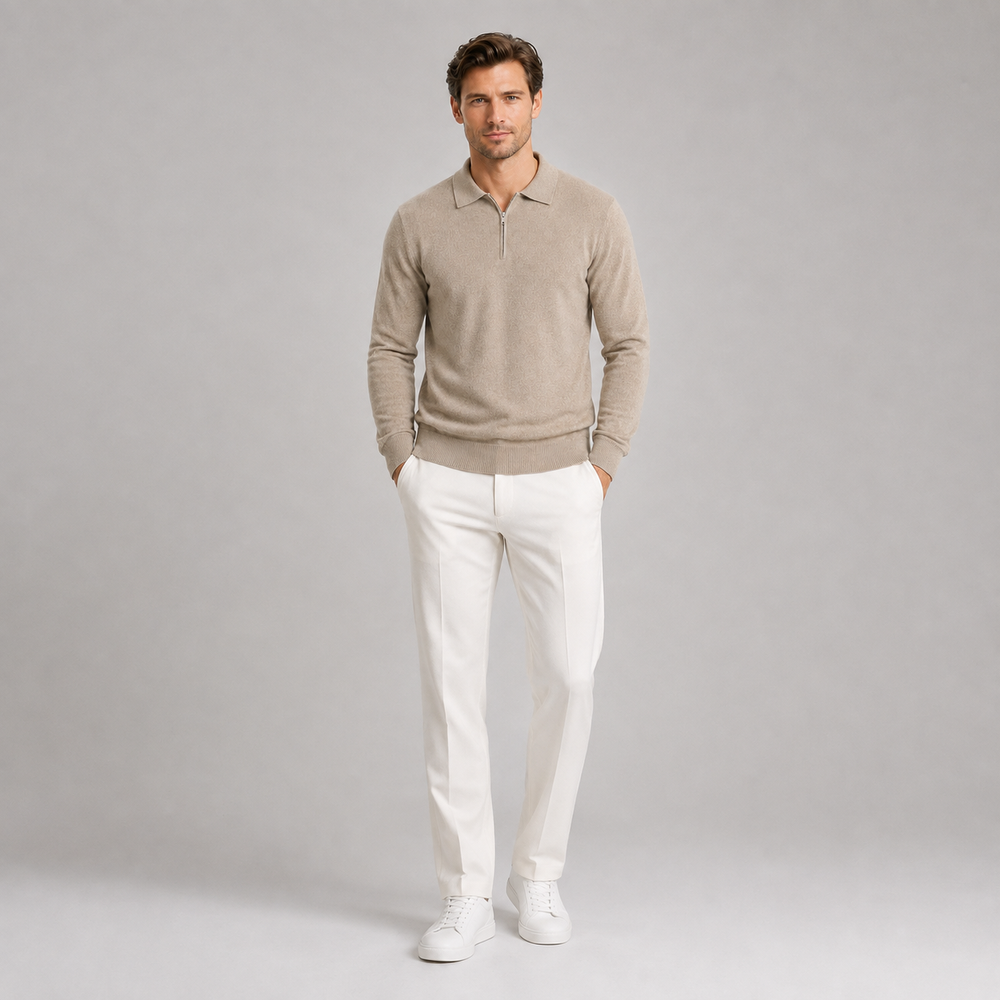 Men’s Quarter Zip Polo Jumper