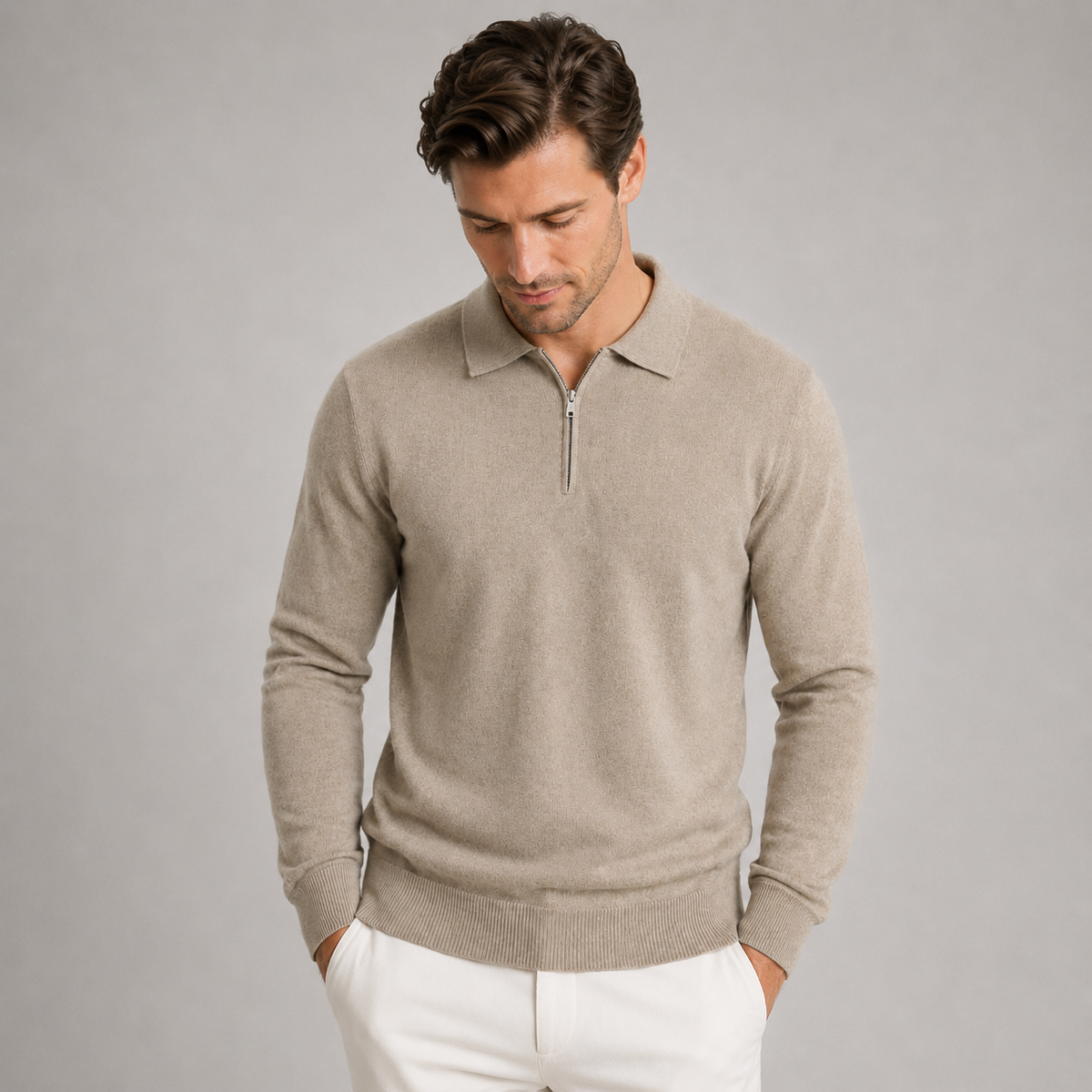 Men’s Quarter Zip Polo Jumper