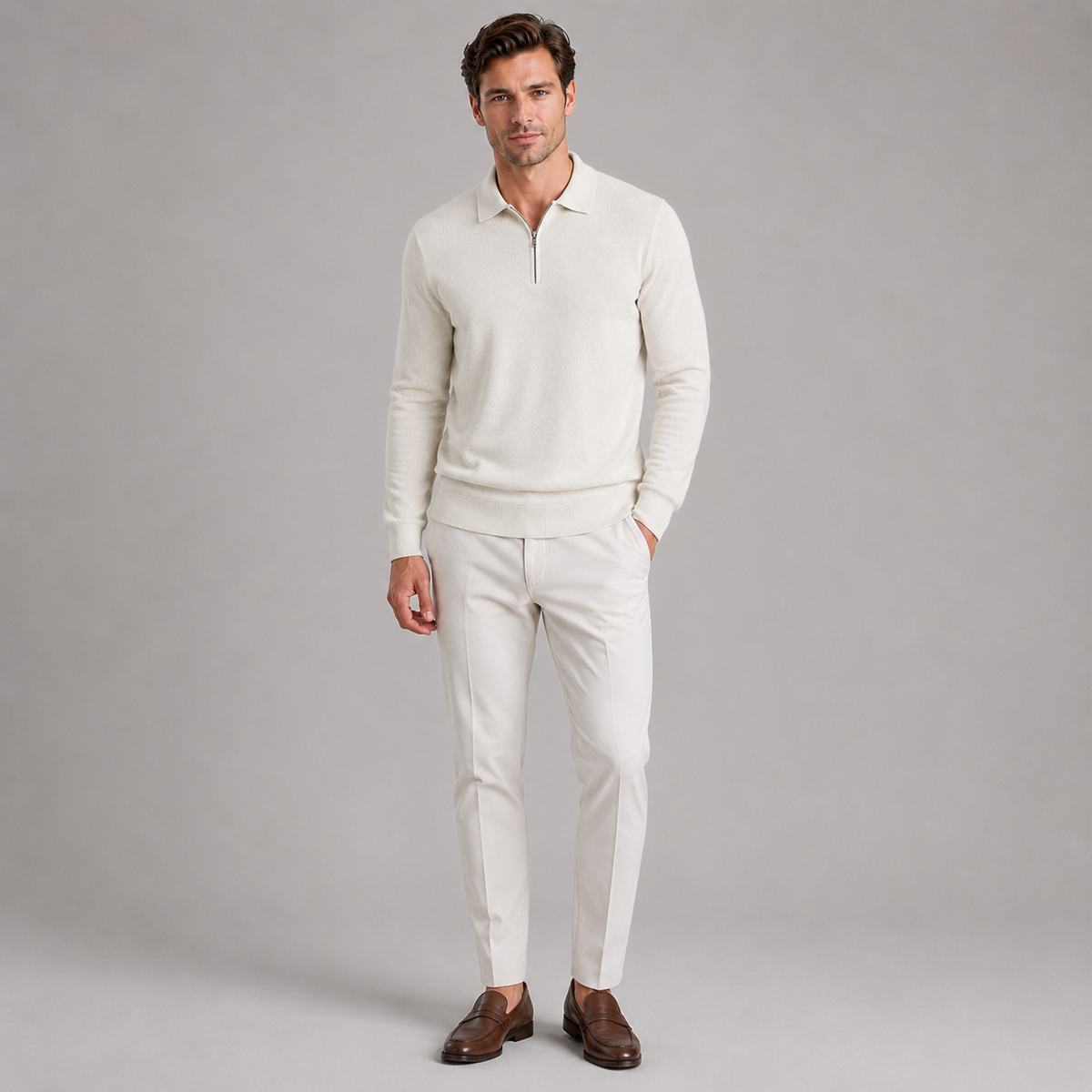 Men’s Quarter Zip Polo Jumper