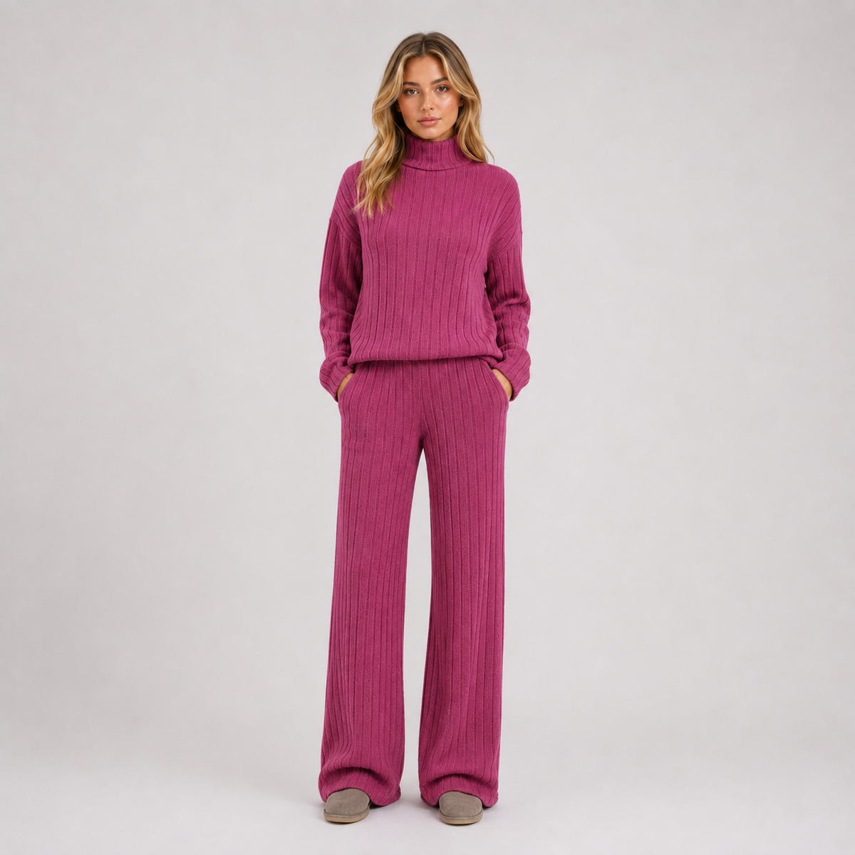 Women’s Ribbed Knitted Lounge Set