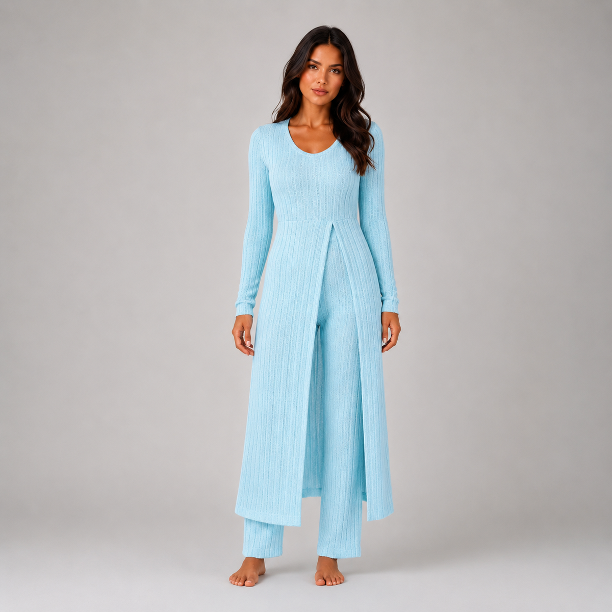 Women’s Ribbed Soft Two-Piece Lounge Set