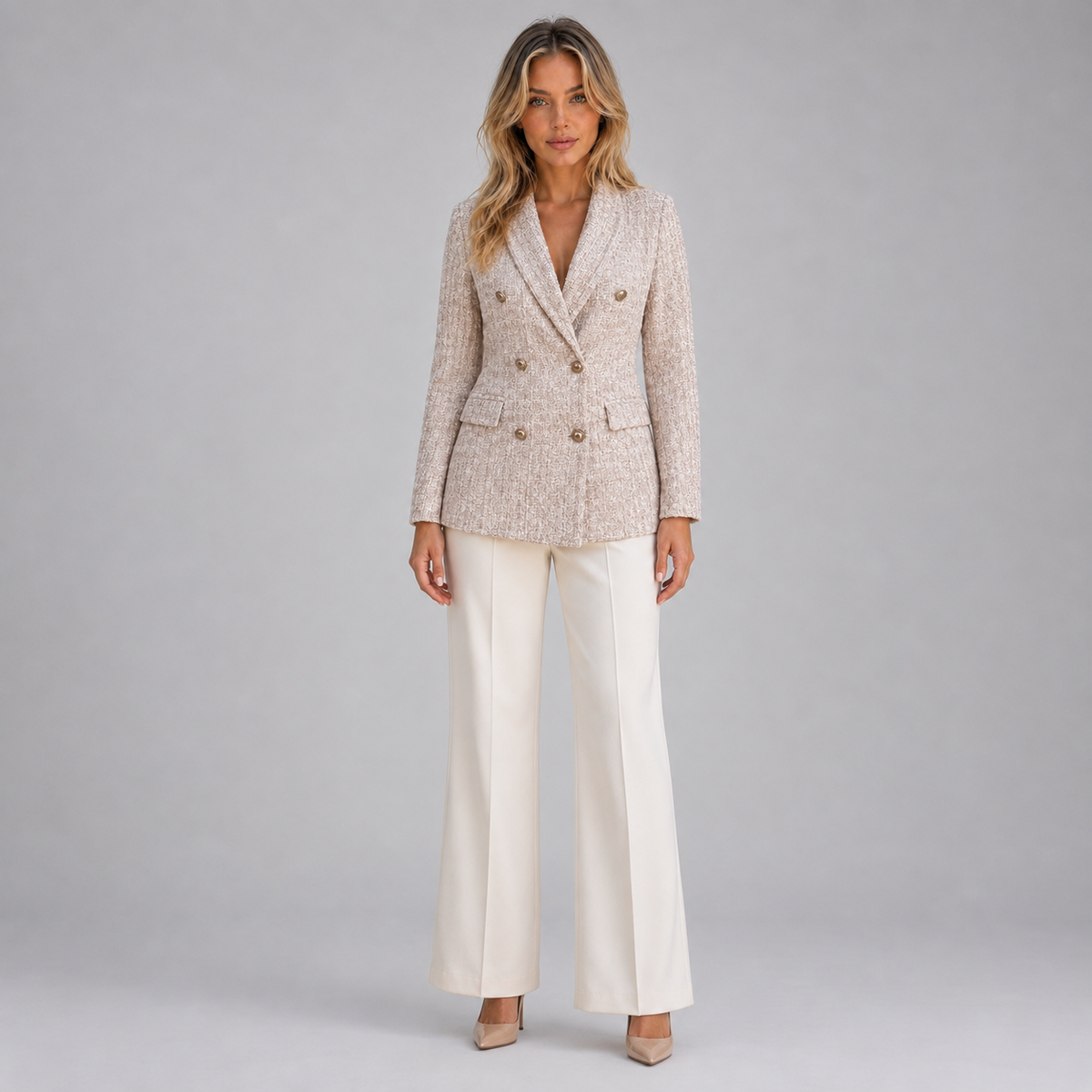 Women’s Double Breasted Tweed Blazer