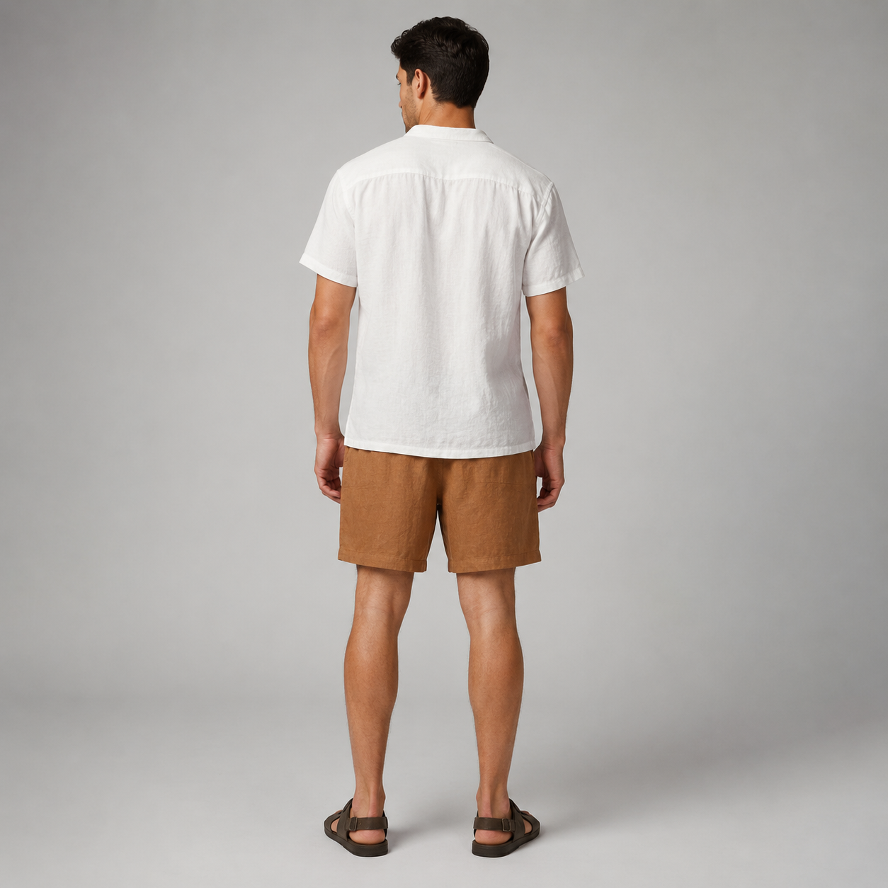 Men's Linen Shorts Elasticated Waist Casual Summer