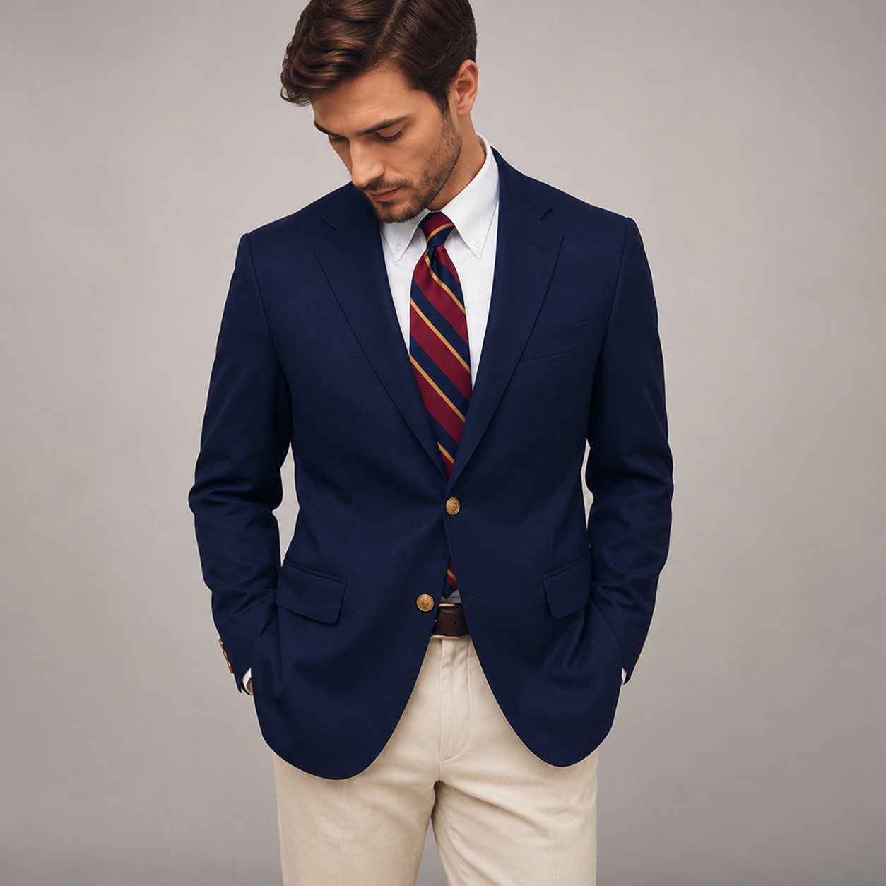 Men's Classic Navy Blazer With Tailored Smart Fit