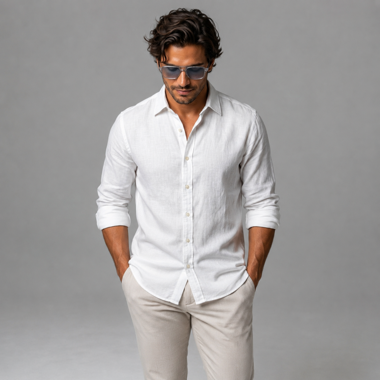 Men’s Transparent Square Sunglasses
