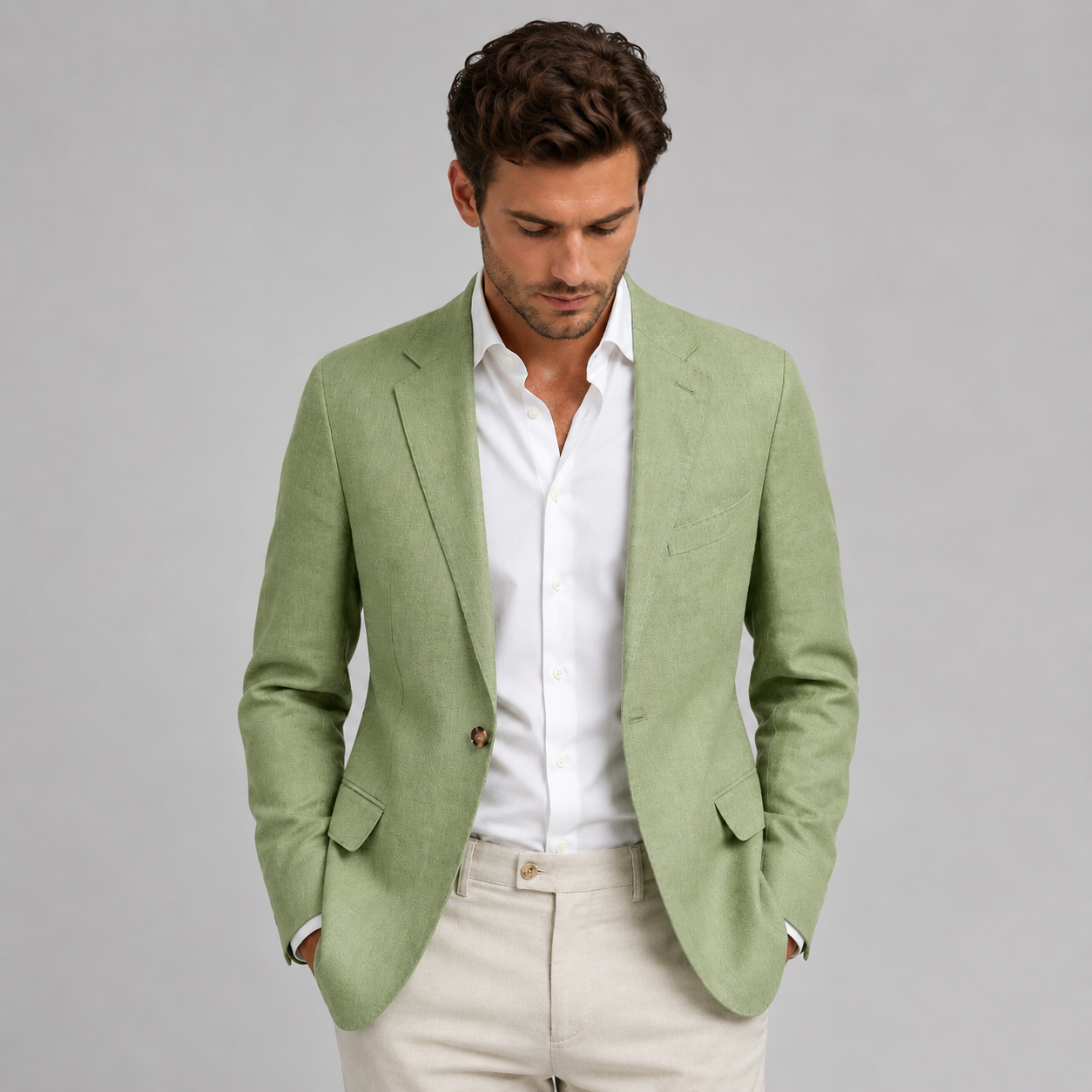 Men’s Linen Look Tailored Blazer