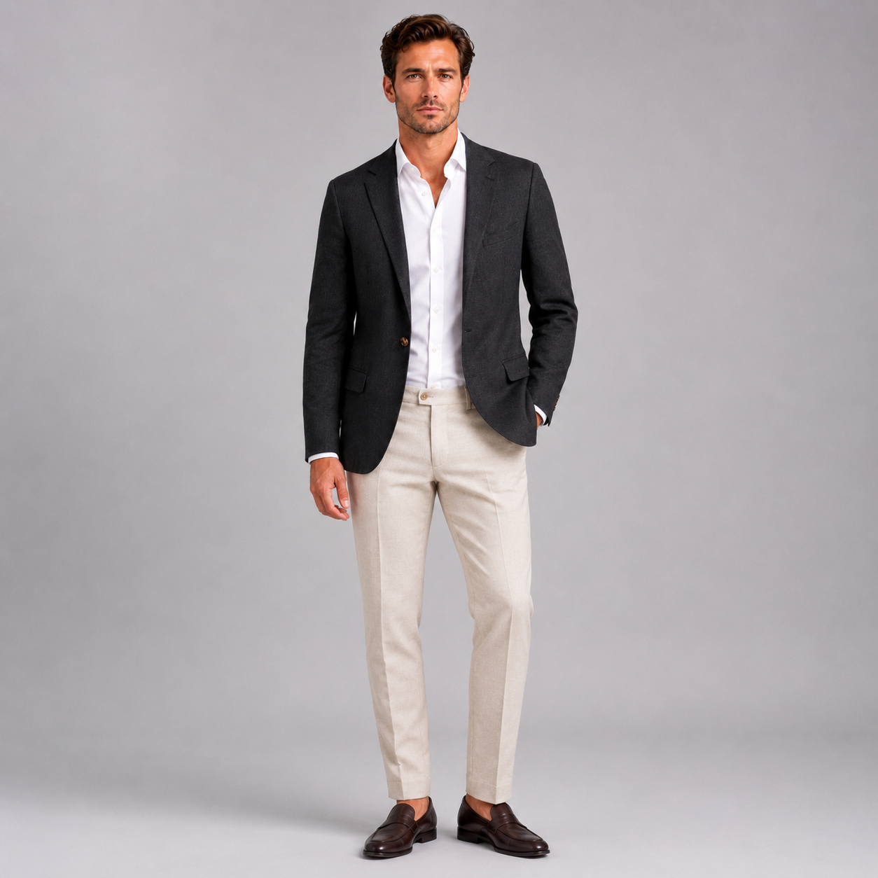 Men’s Linen Look Tailored Blazer