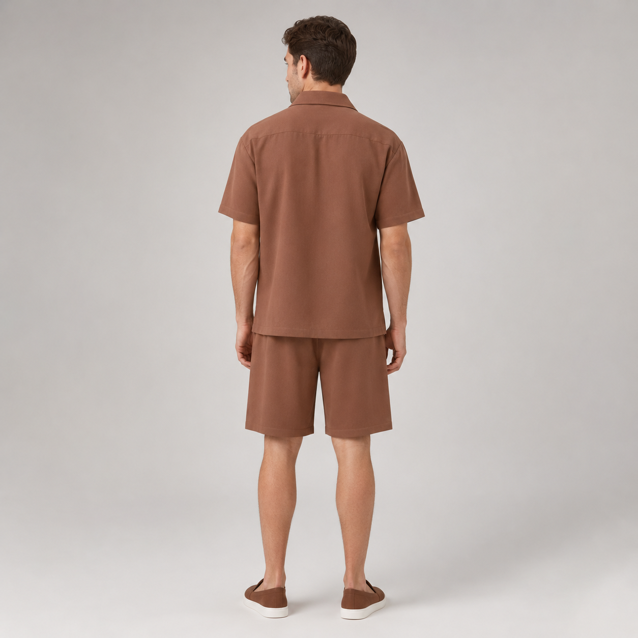Men’s Textured Knit Shirt and Shorts Set