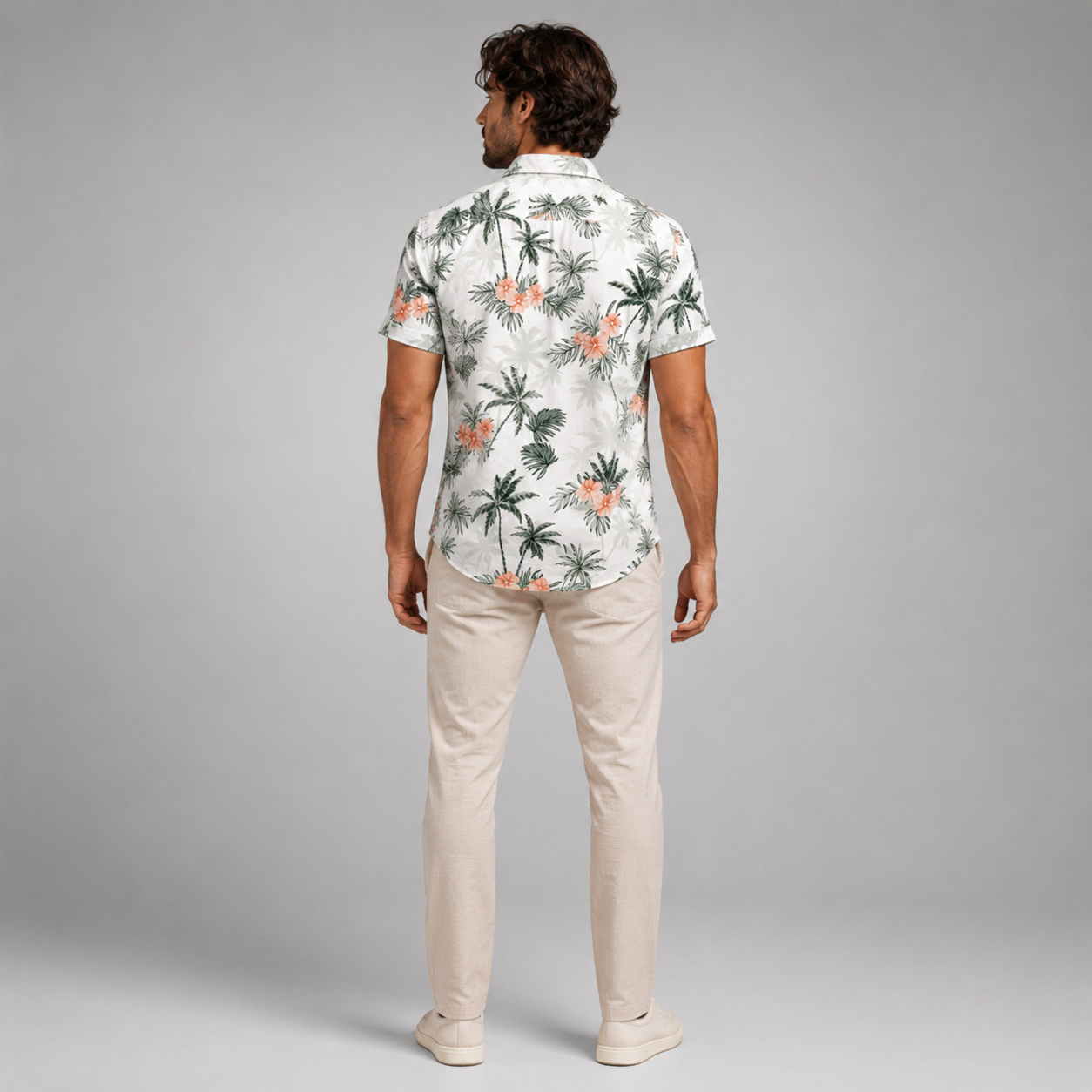 Men’s Palm Tree Print Short Sleeve Shirt