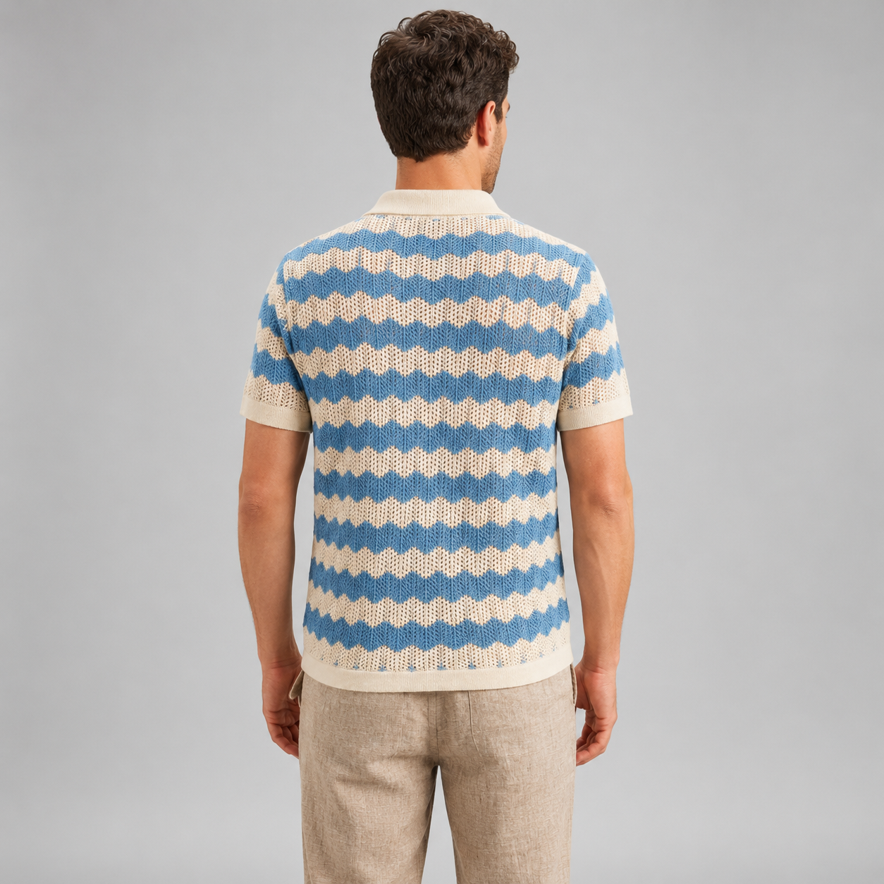 Men’s Jacquard Knit Polo Shirt