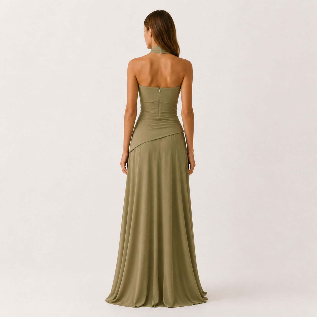 Women's Strapless Maxi Dress With Drape Detail