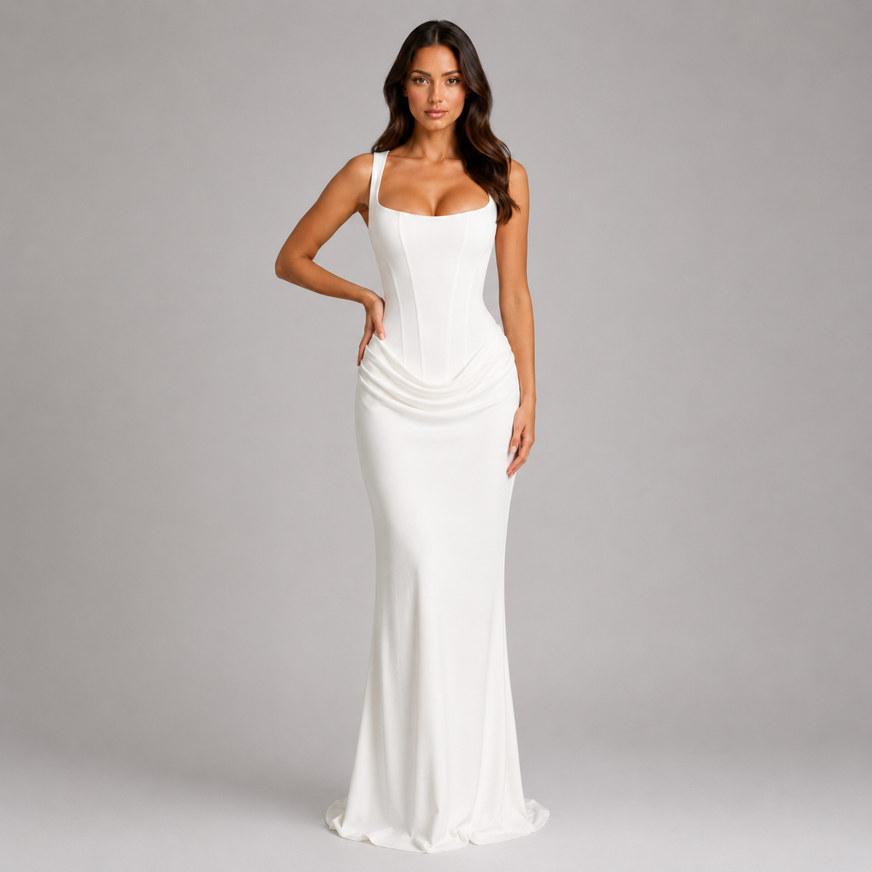 Women’s Bodycon Draped Corset Maxi Dress
