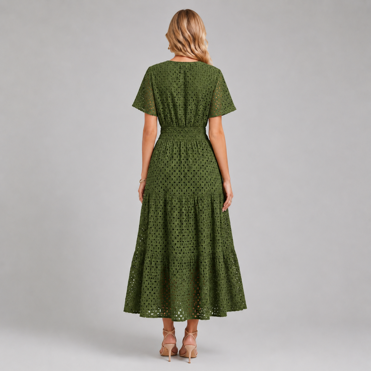 Women’s Eyelet A-Line Midi Dress