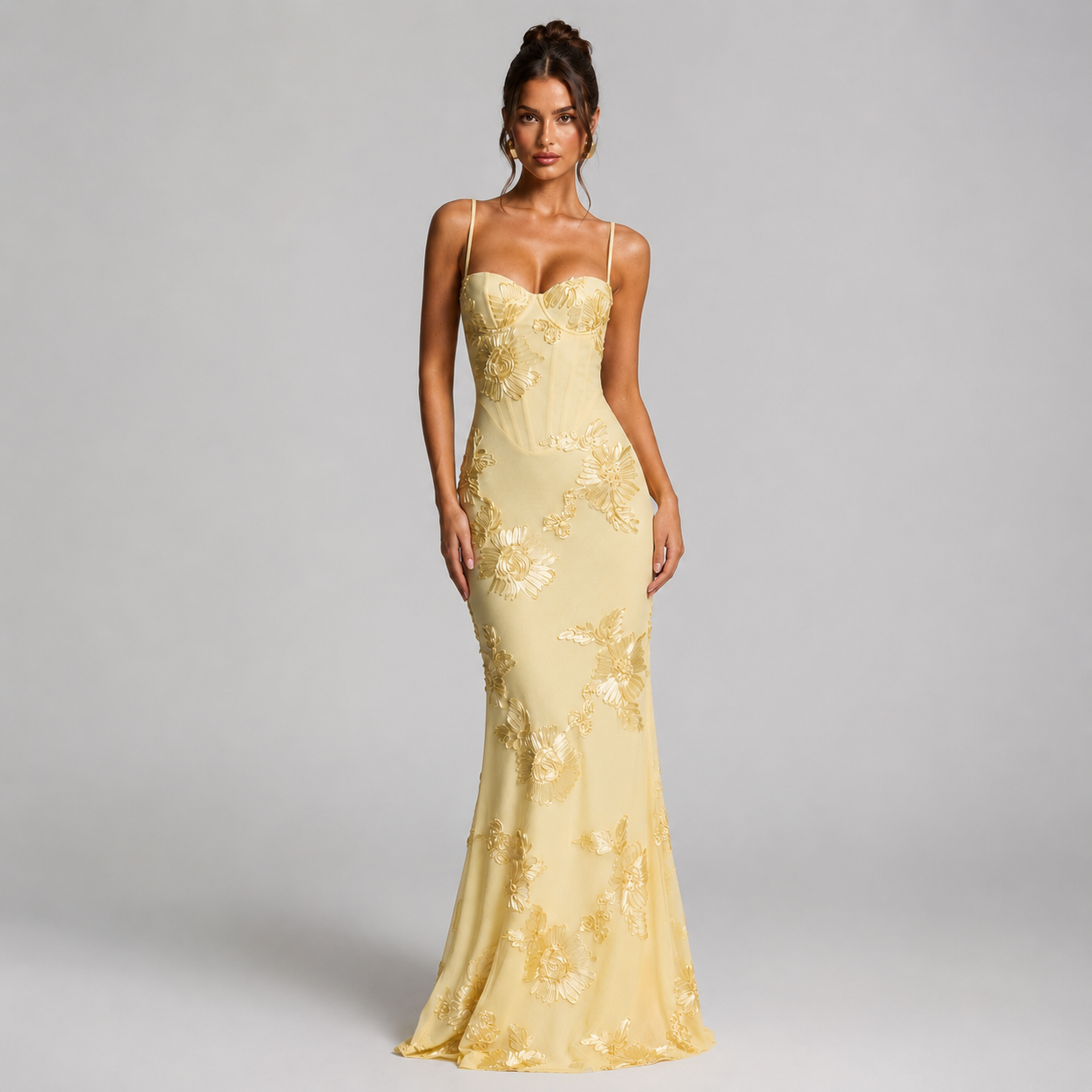 Women’s Floral Corset Maxi Dress