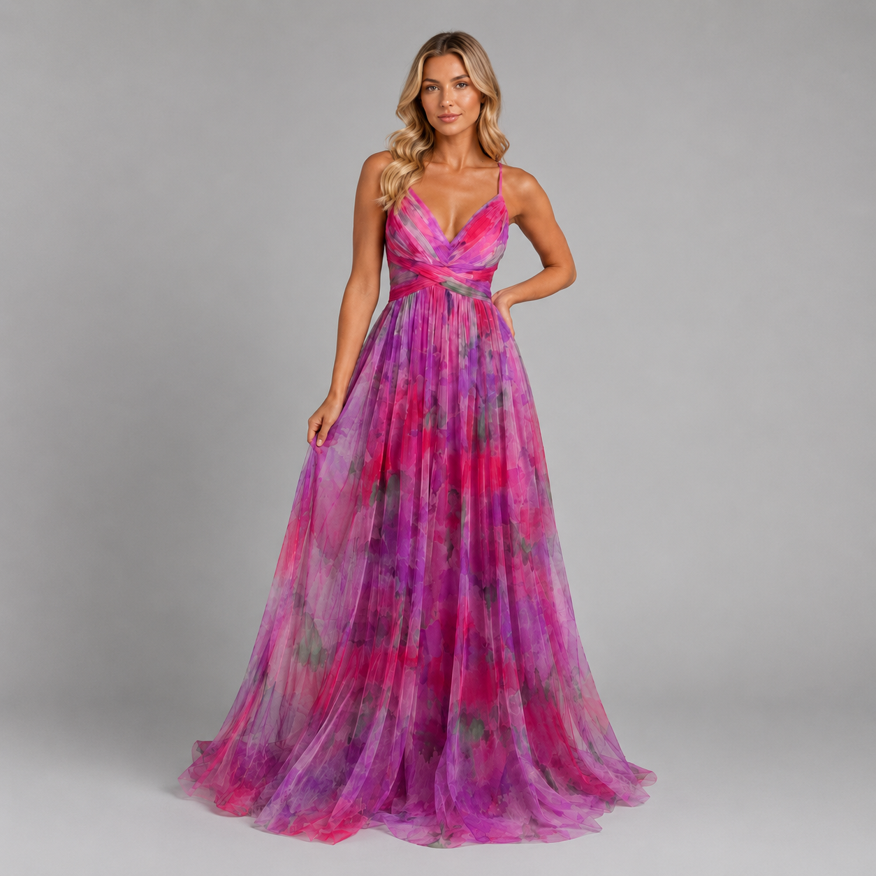 Women’s Floral V-Neck Maxi Dress