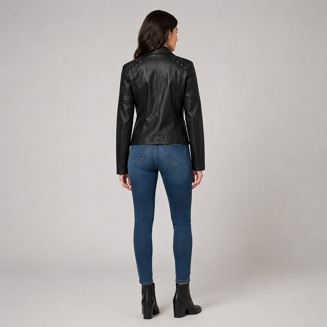 Women's Slim-Fit Moto Leather Coats & Jackets With Diagonal Zip