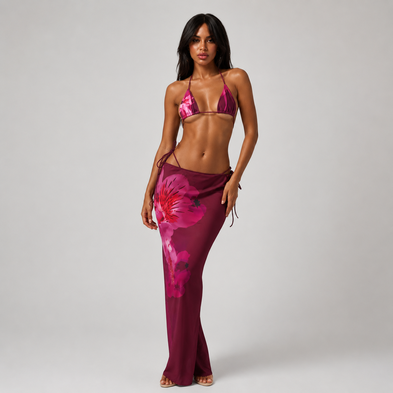 Women’s Three-Piece Floral Bikini Set