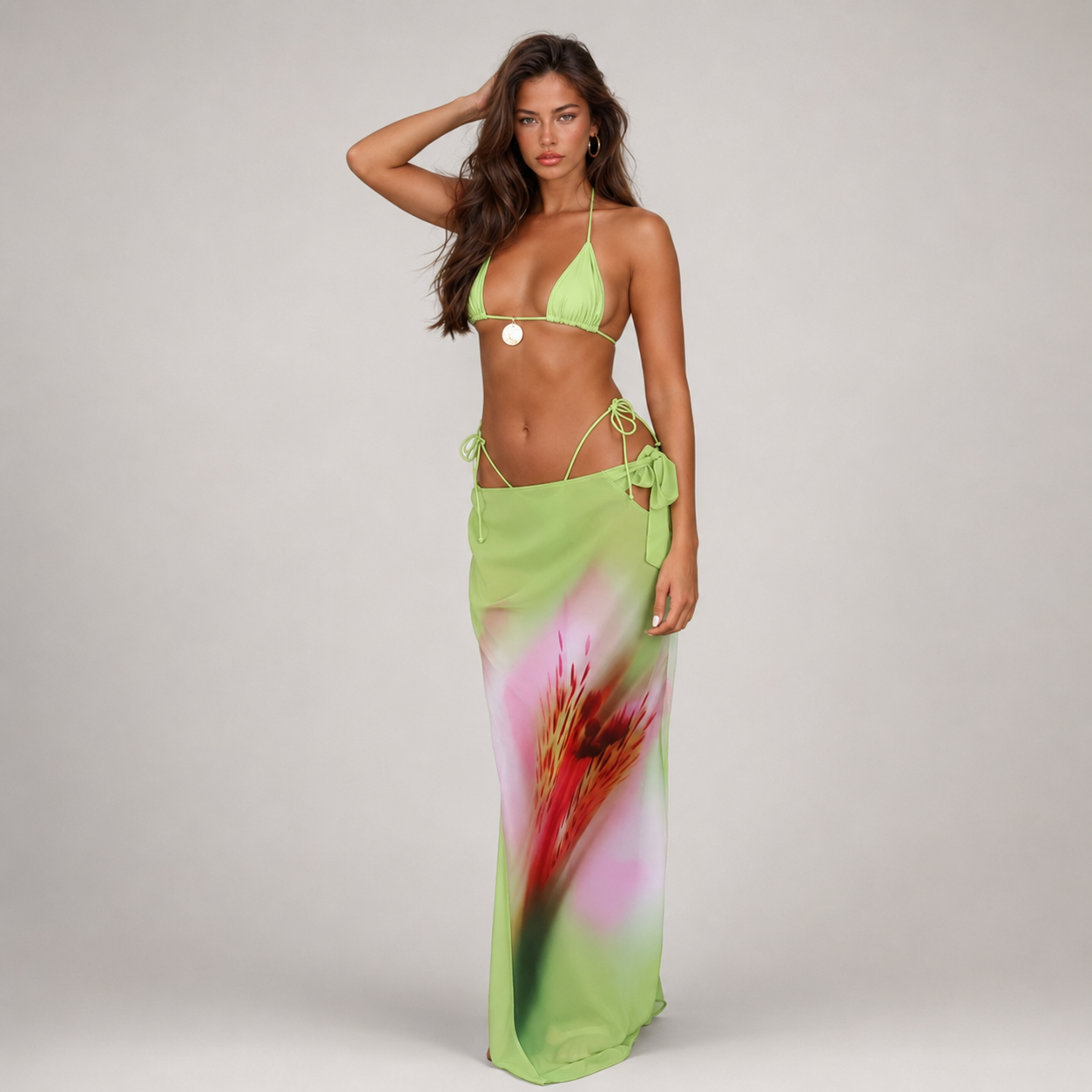 Women’s Three-Piece Floral Bikini Set