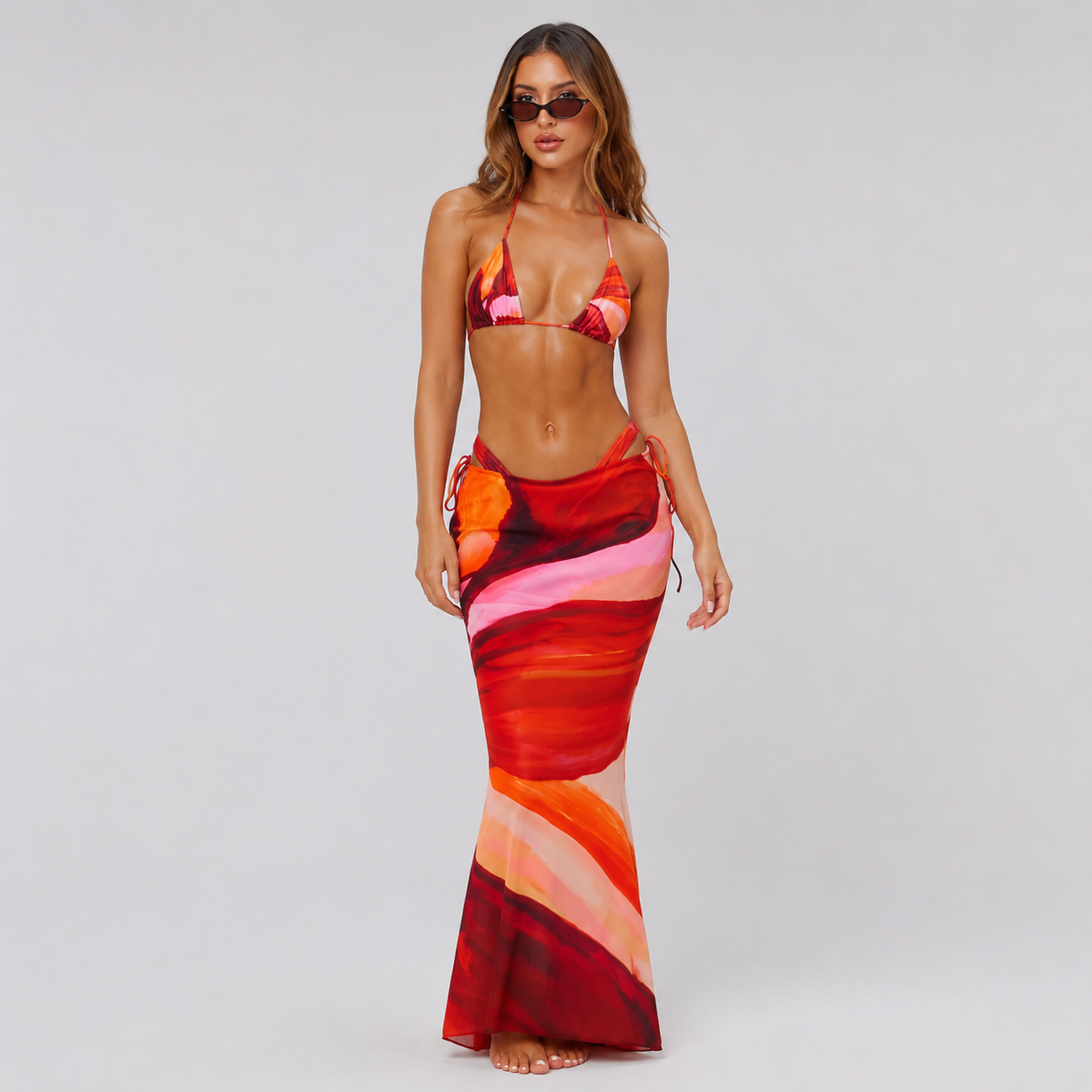 Women’s Three-Piece Floral Bikini Set
