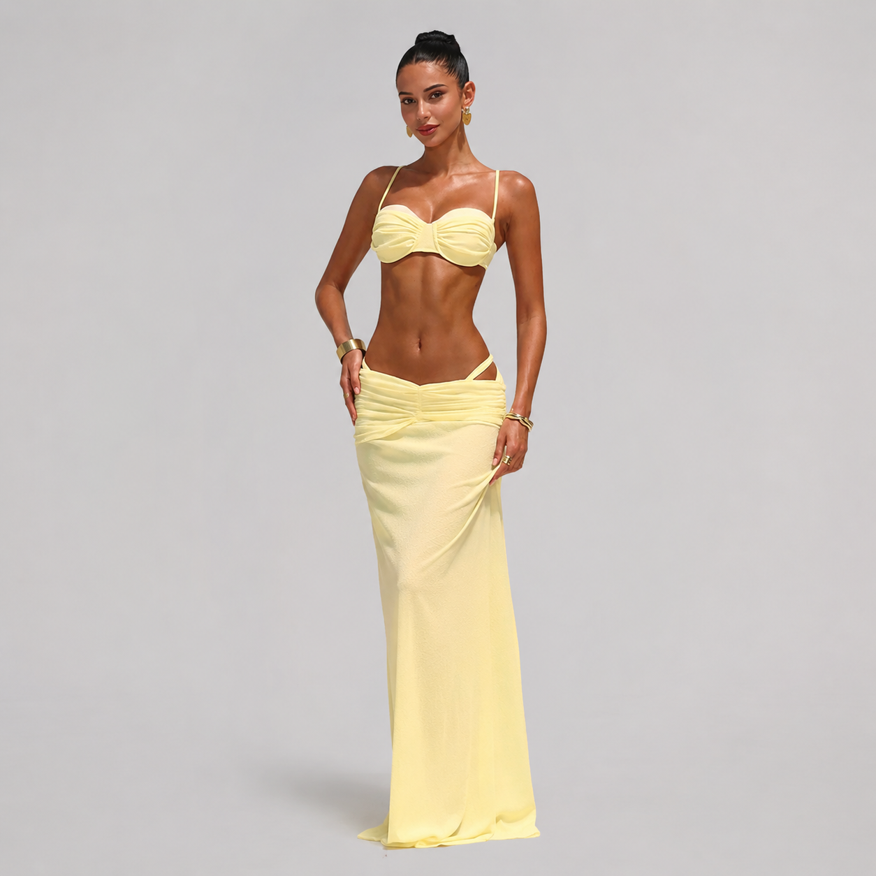 Women’s Three-Piece Balconette Bikini & Maxi Skirt Set