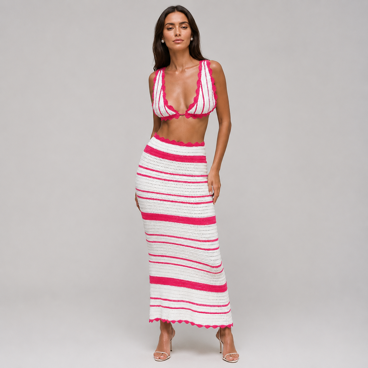 Women's Knitted Hollow Out Beach Cover-Up Skirt
