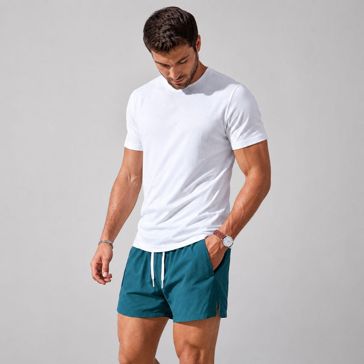 Men's Quick-Dry Drawstring Beach Shorts