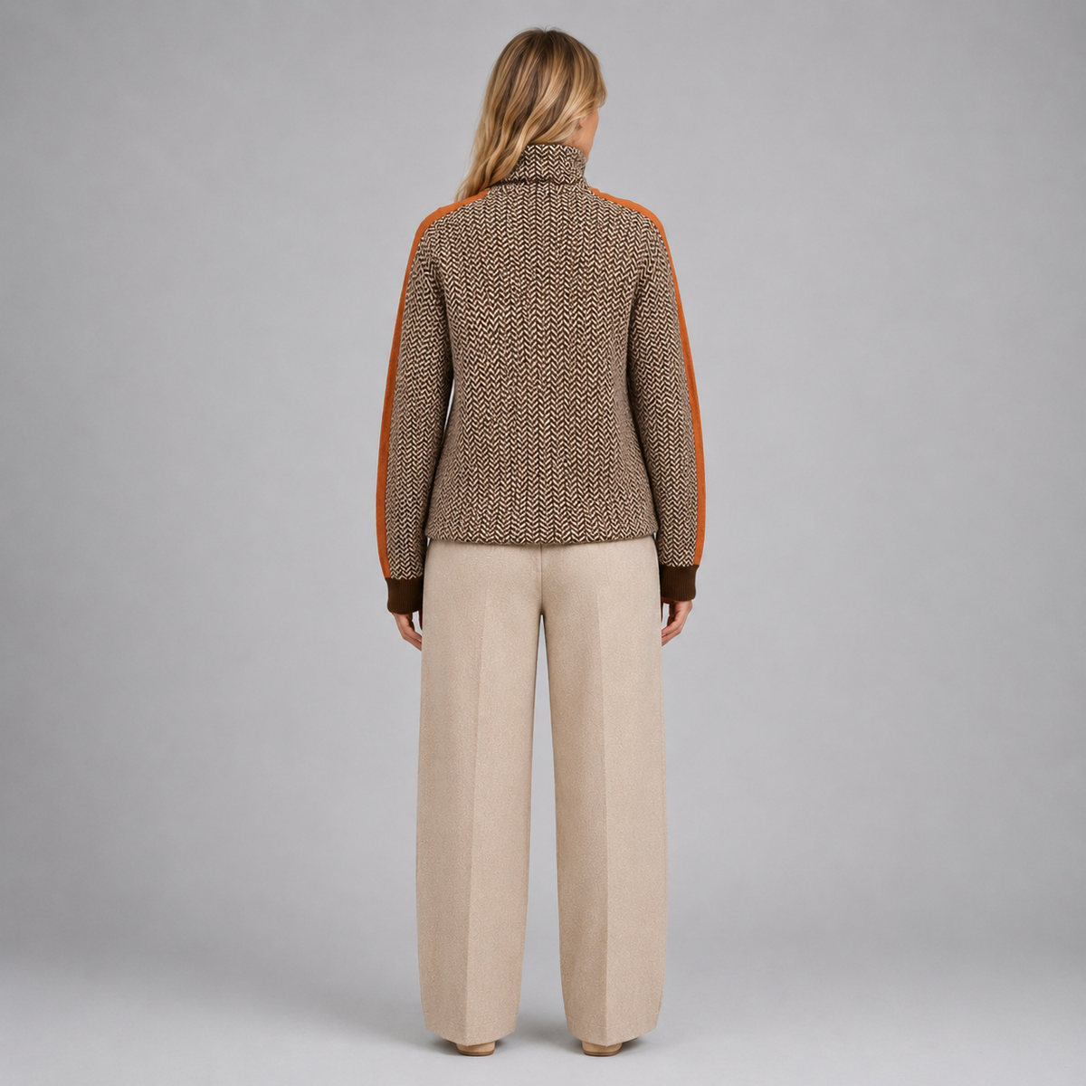 Women’s Herringbone Turtleneck Jumper