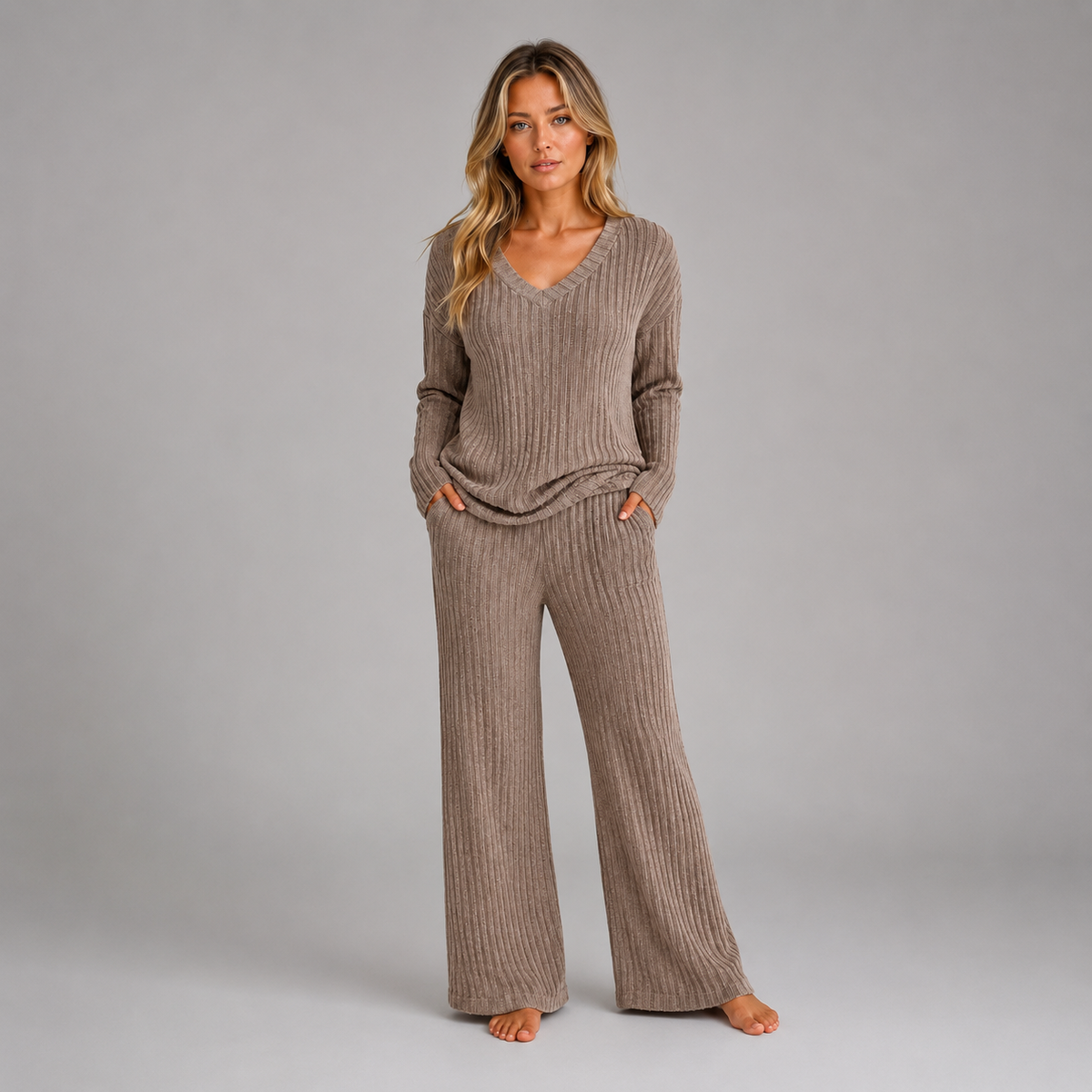 Women’s Ribbed Knit Lounge Set