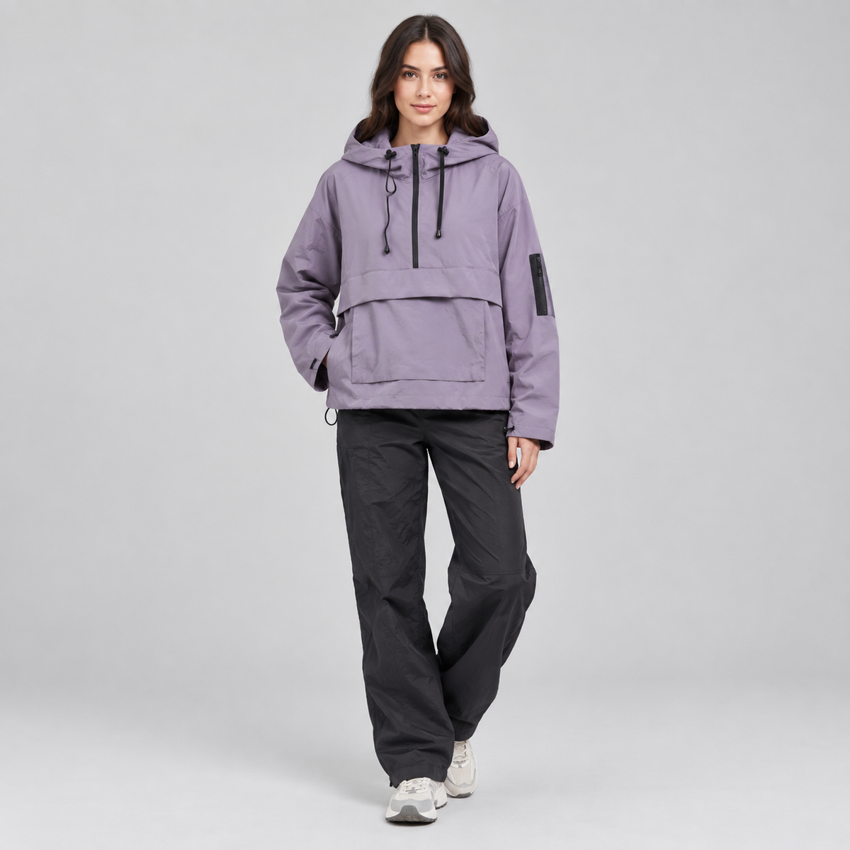 Women's Hooded Pullover Quilted Anorak — product image