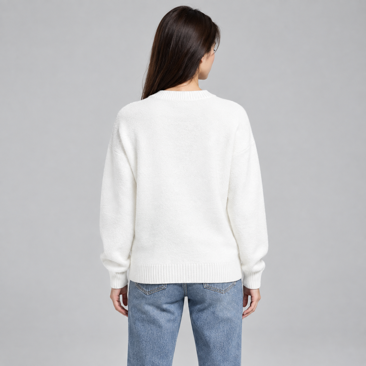 Women's Relaxed Crew-Neck Knit Sweater — product image