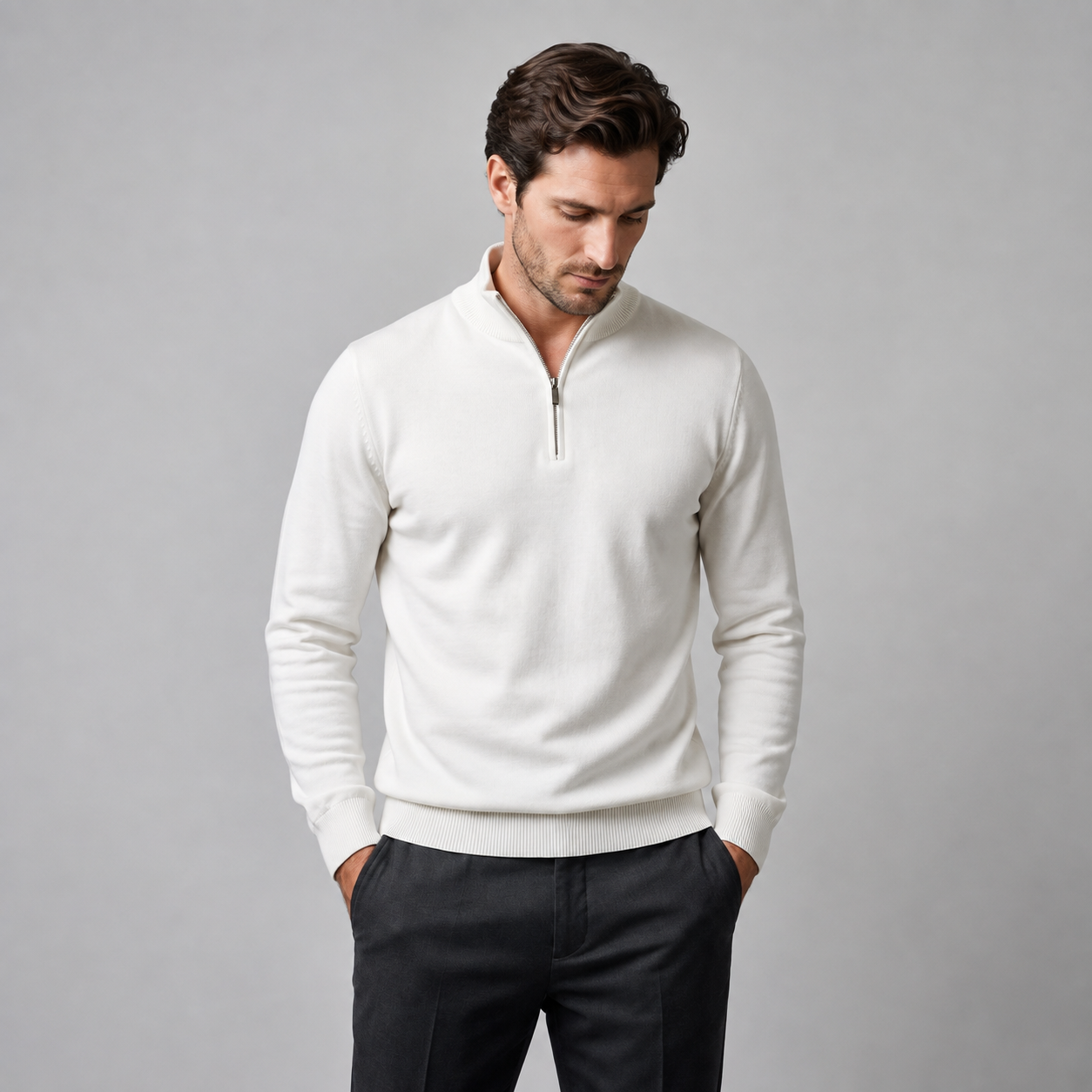 Men's Comfortable Half-Zip Sweater