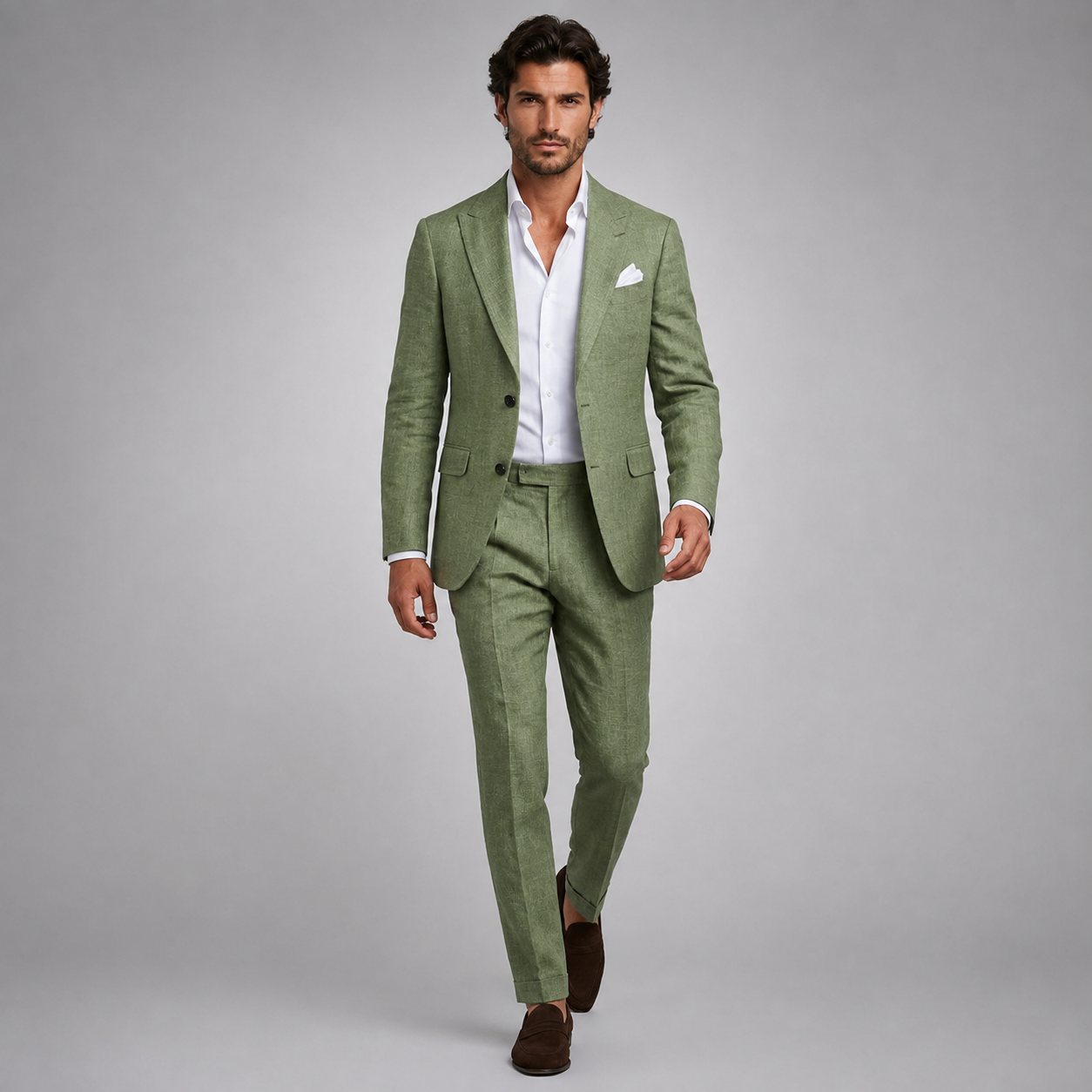 Men's Slim Fit Linen 2 Piece Suit