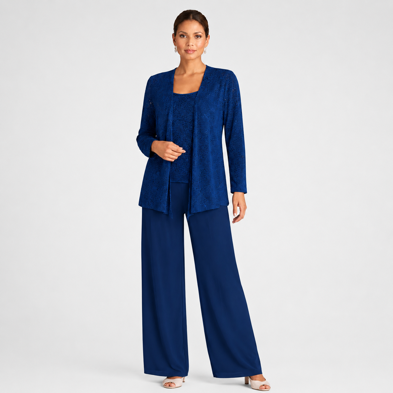 Women's Sequin Three-Piece Wide-Leg Trouser Set
