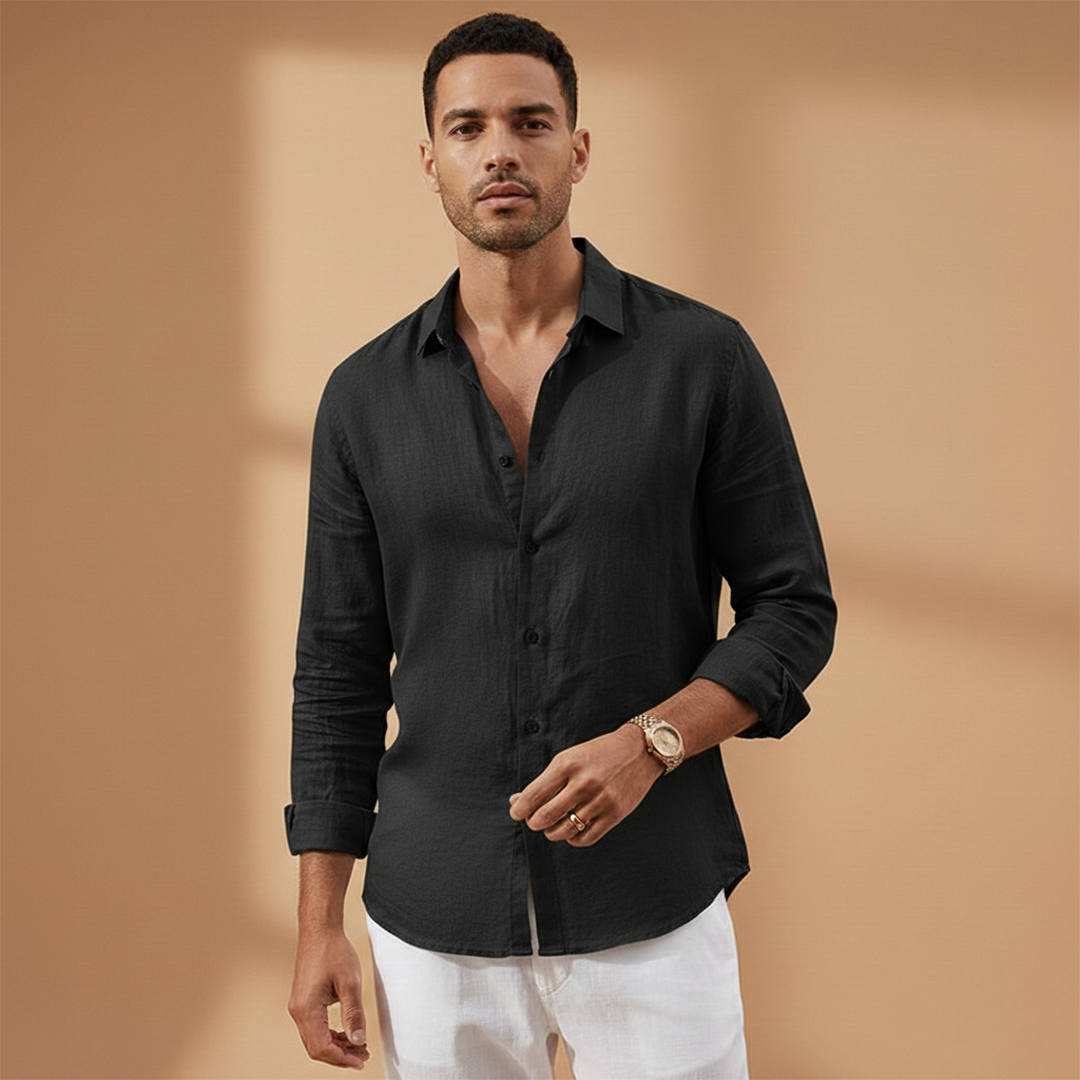 Men's Long Sleeve Classic Collar Button Down Shirt