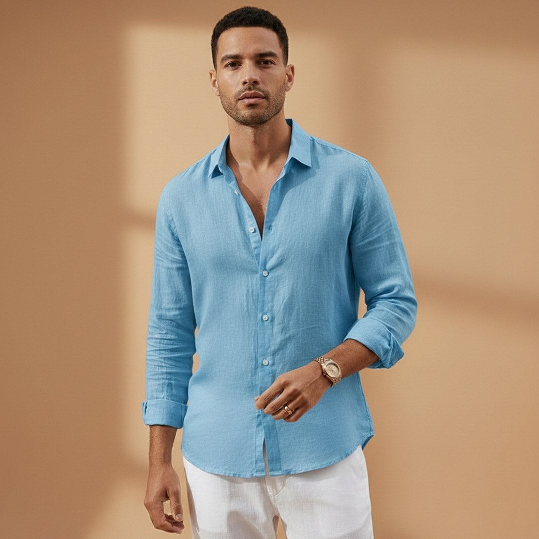 Men's Long Sleeve Classic Collar Button Down Shirt