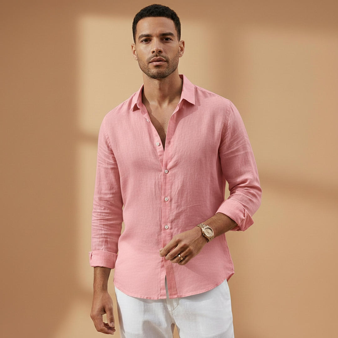 Men's Long Sleeve Classic Collar Button Down Shirt