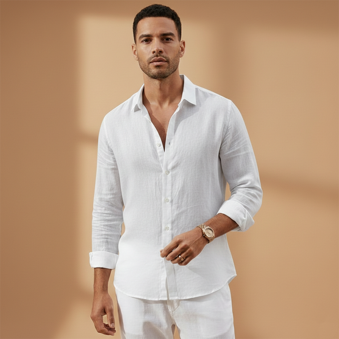 Men's Long Sleeve Classic Collar Button Down Shirt