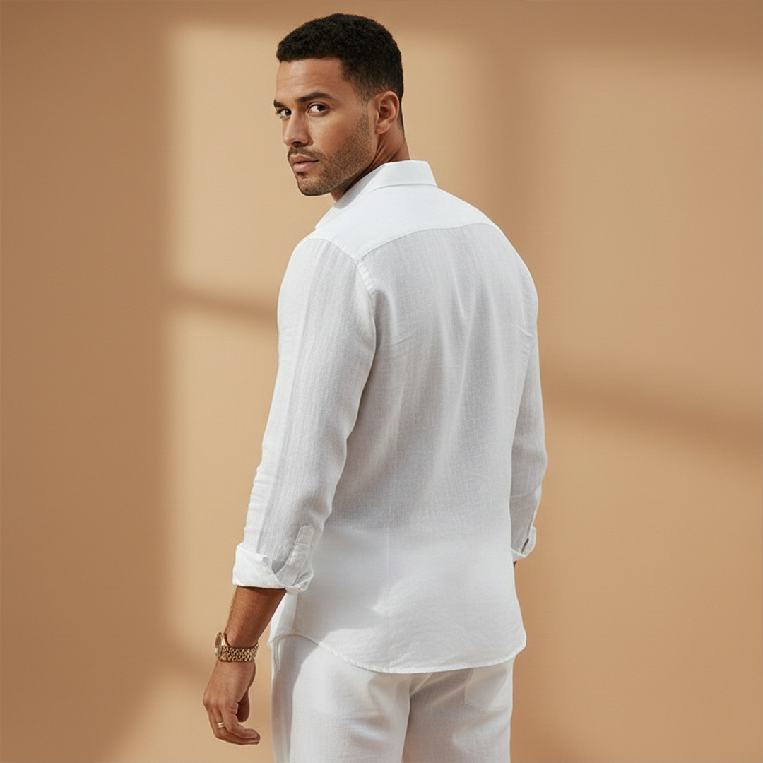 Men's Long Sleeve Classic Collar Button Down Shirt