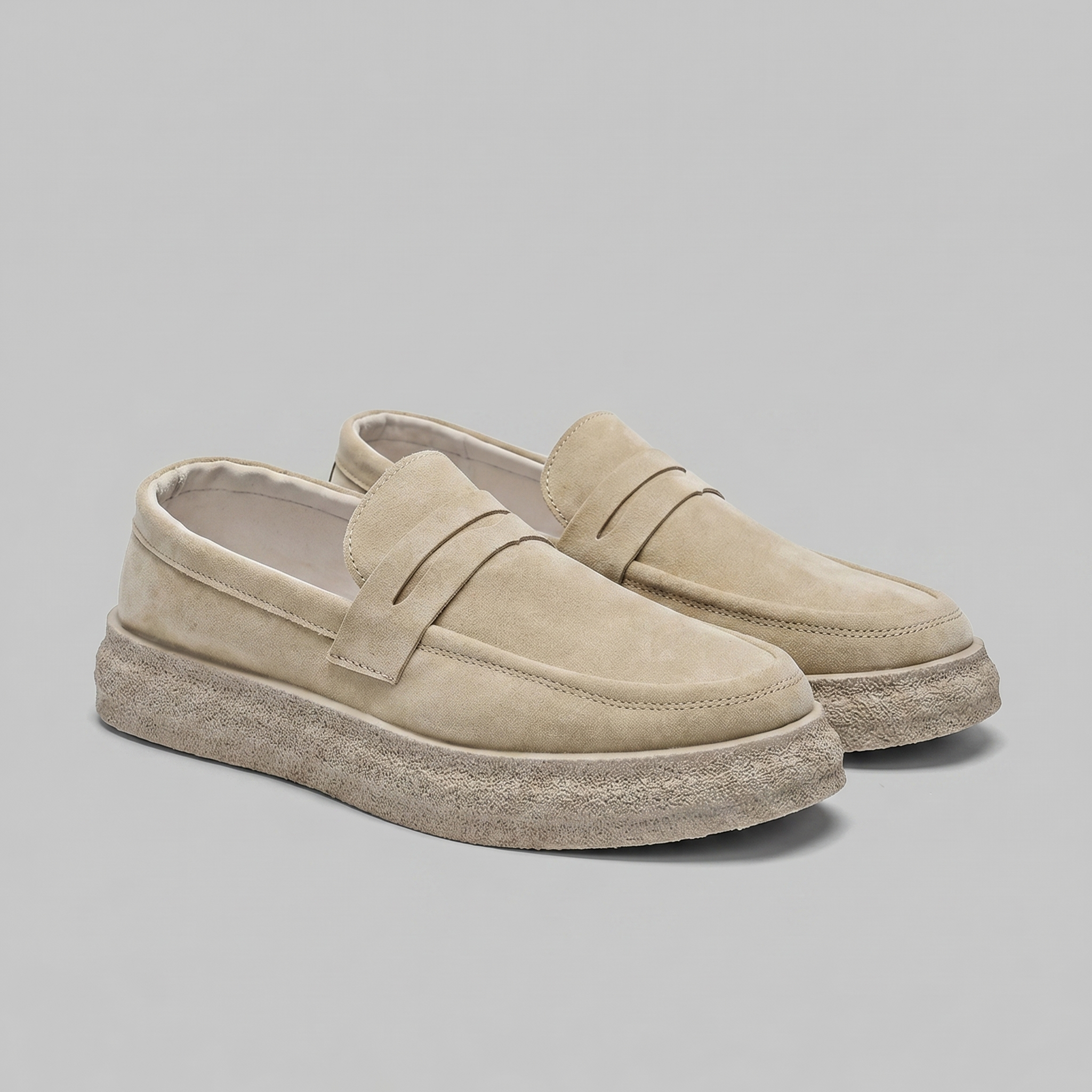 Men's Suede Thick Sole Casual Penny Loafers