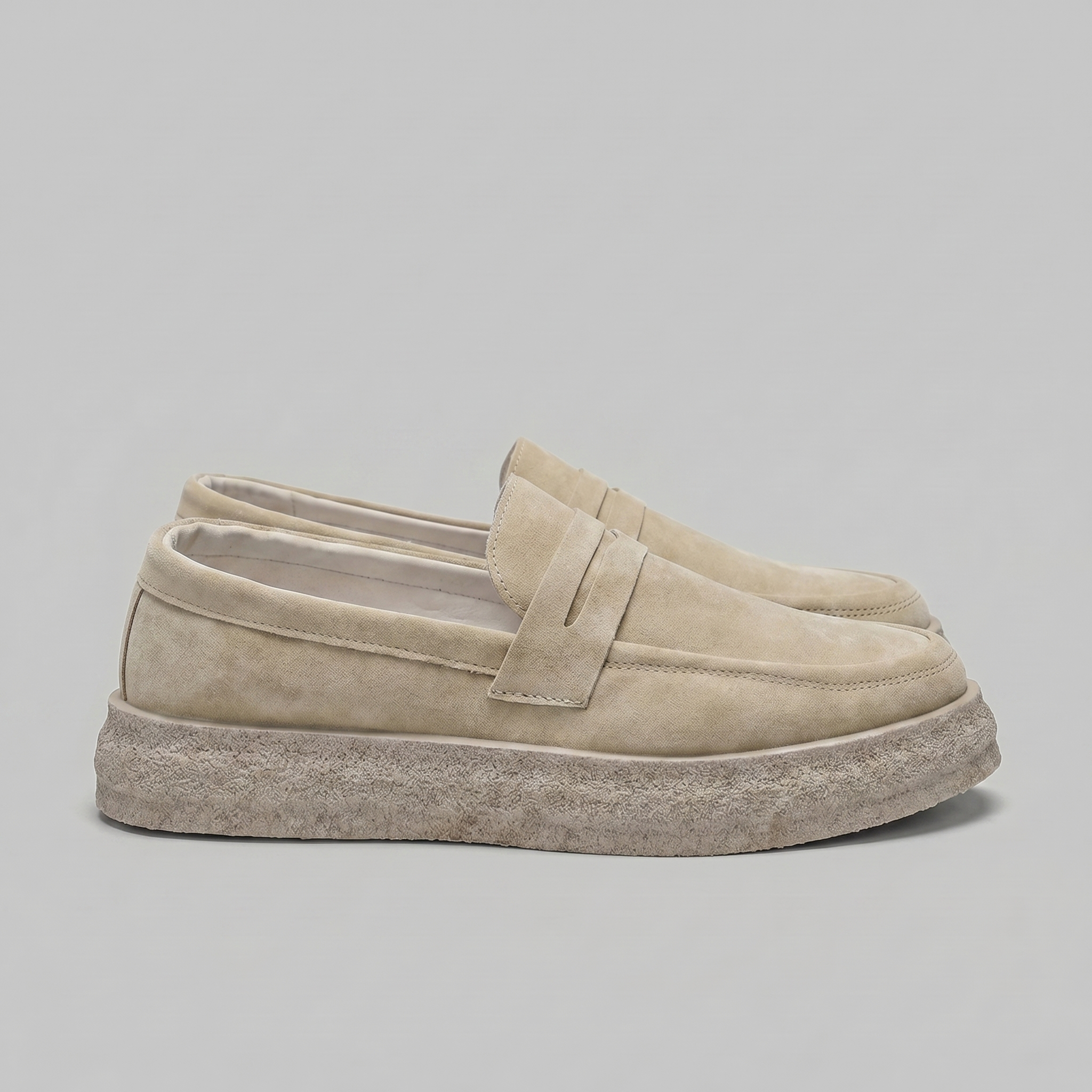 Men's Suede Thick Sole Casual Penny Loafers