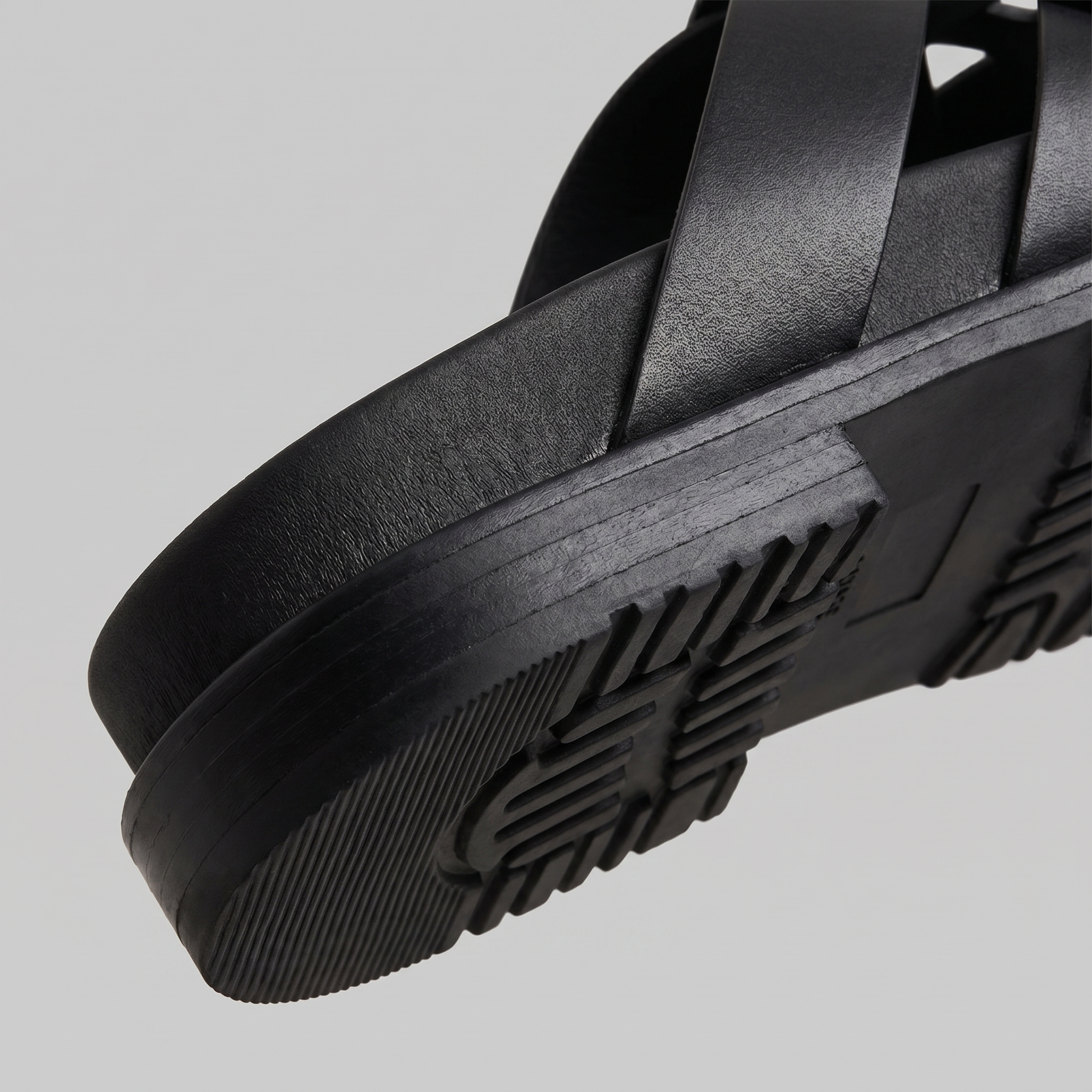 Men's Leather Cross Strap Slide Sandals Summer