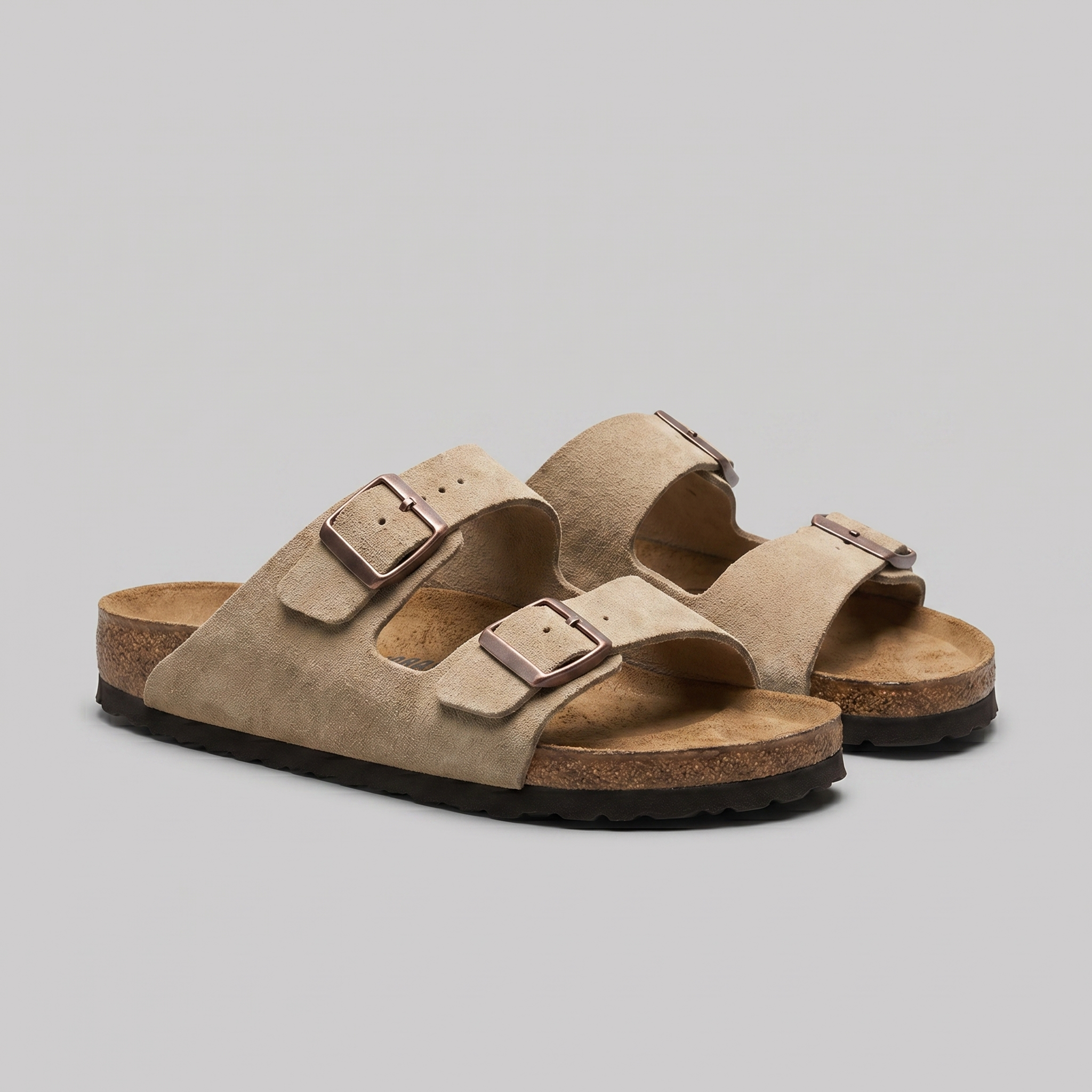 Men's Suede Double Strap Buckle Sandals Summer