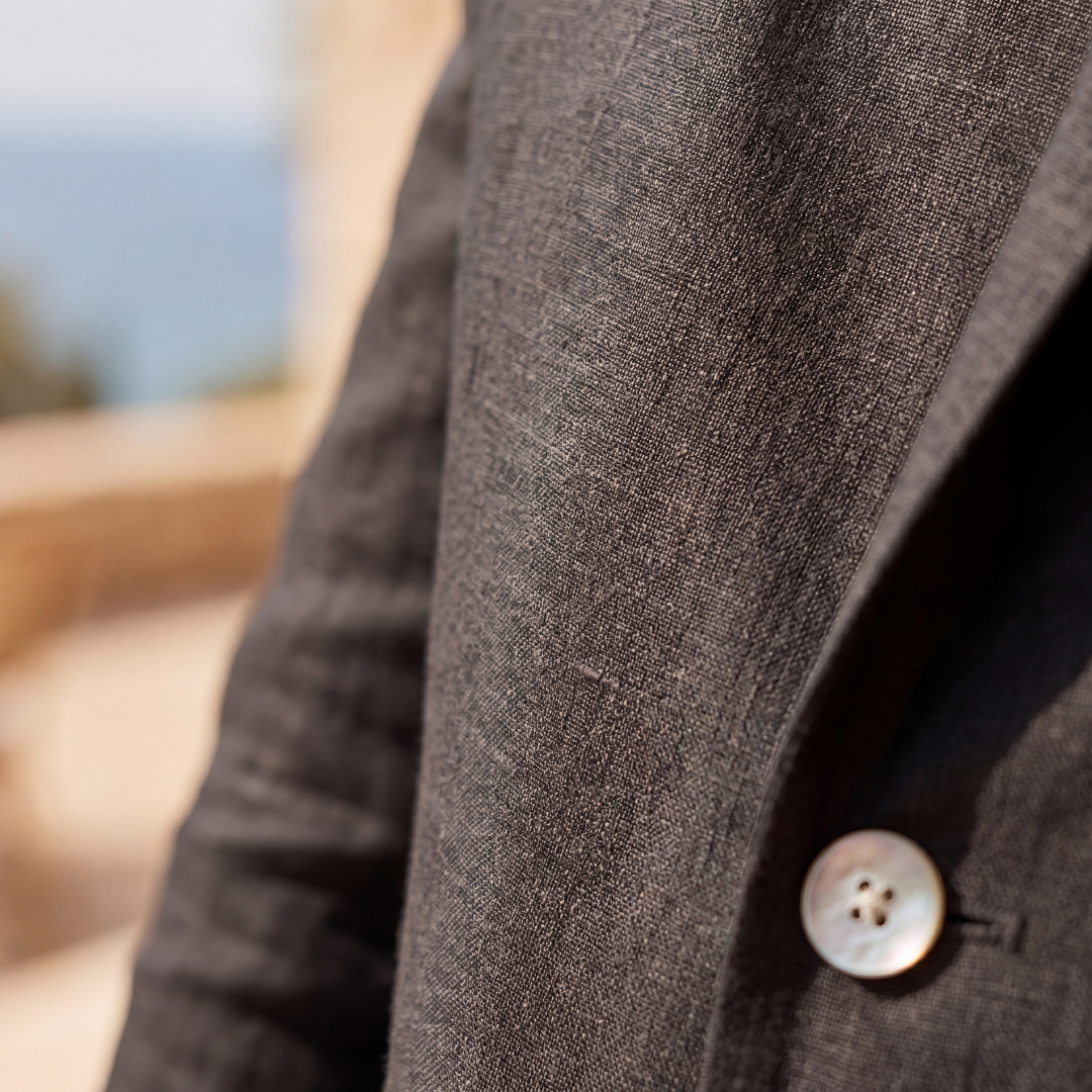 Men's Linen Blazer Single Breasted Smart Casual Summer