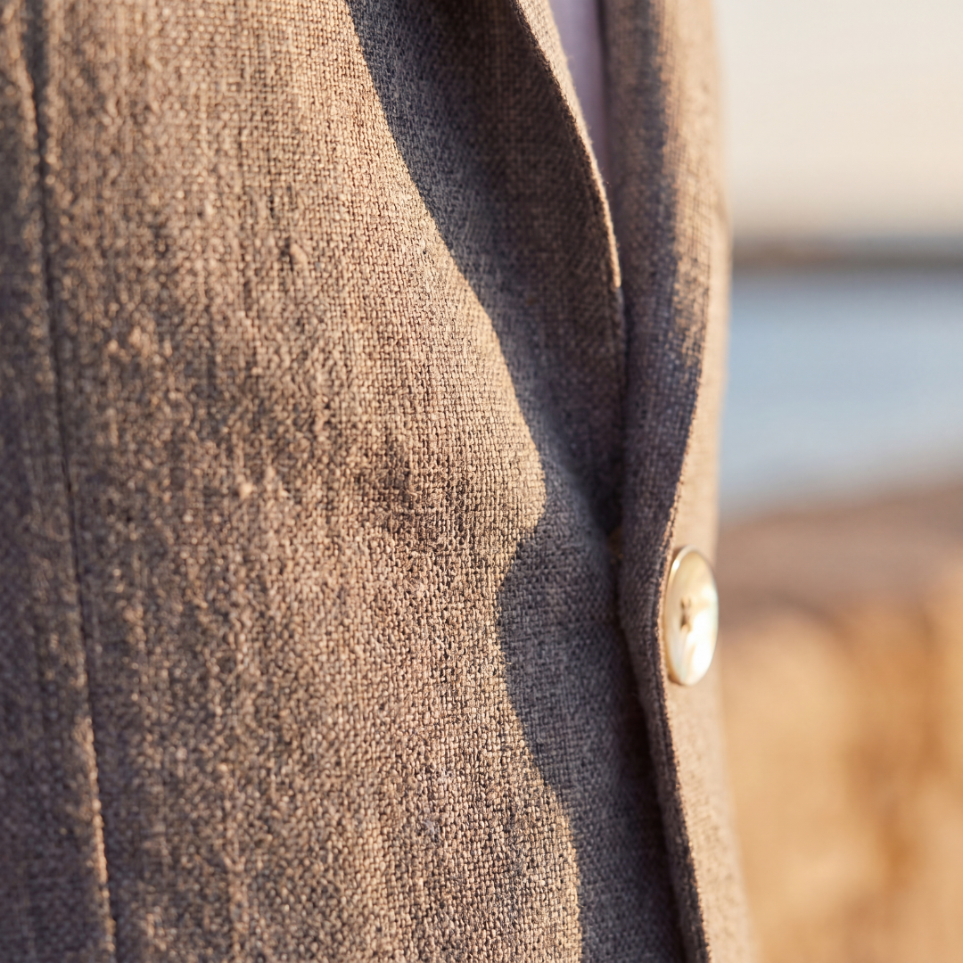 Men's Linen Blazer Single Breasted Smart Casual Summer