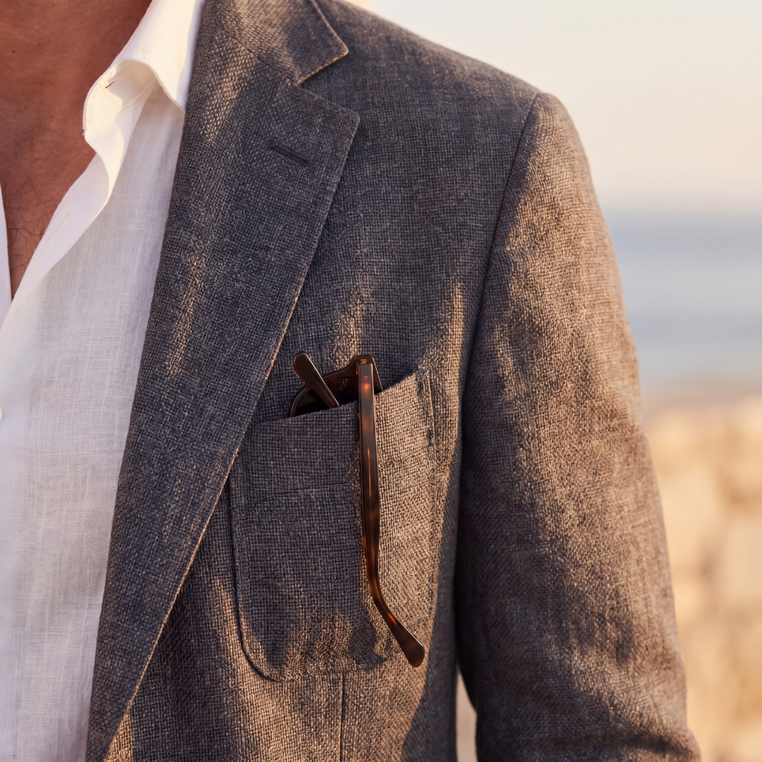Men's Linen Blazer Single Breasted Smart Casual Summer