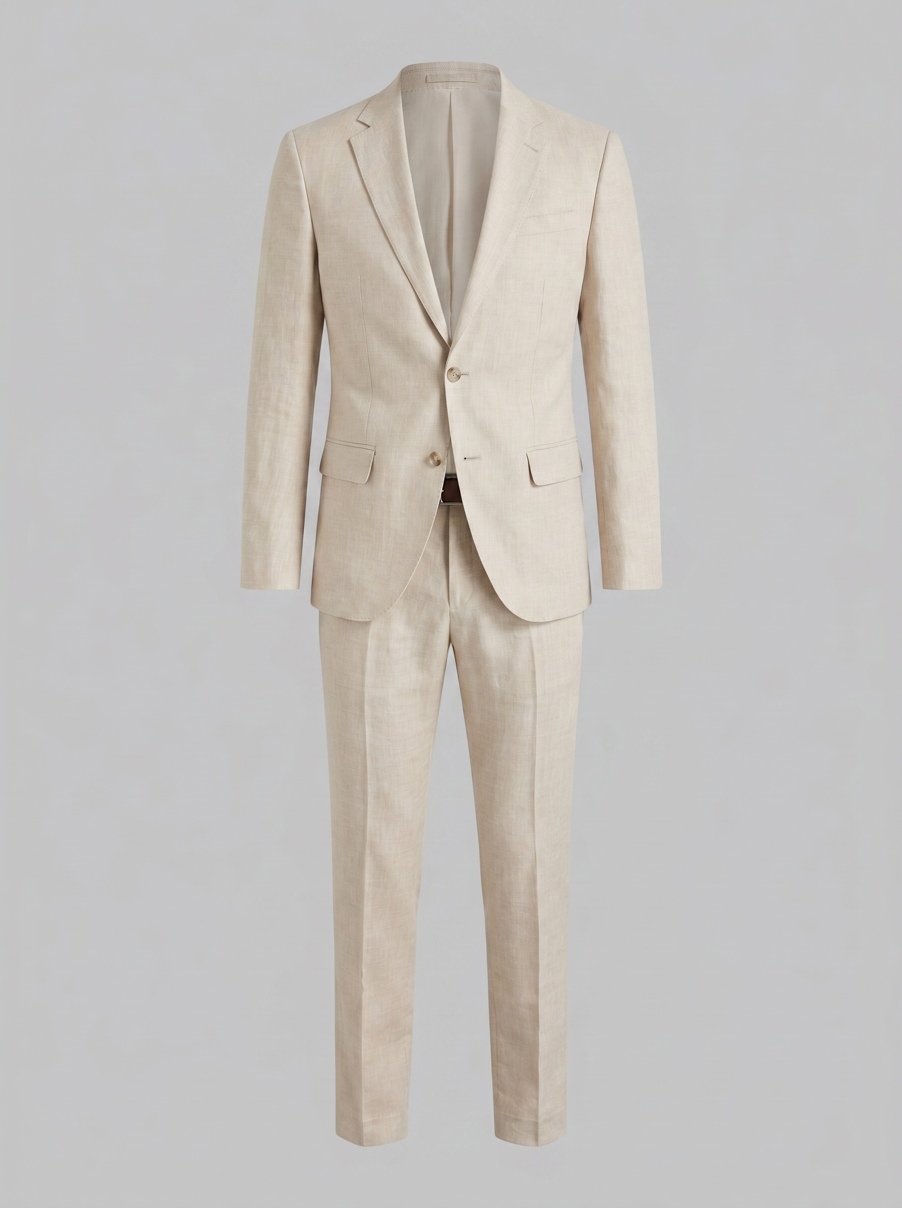 Men's Linen Suit Two Piece Slim Fit Summer Wedding