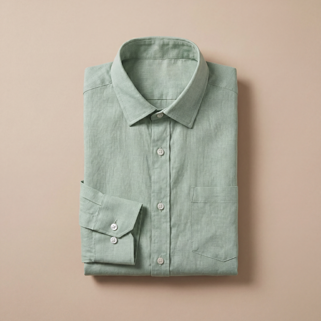Men's Linen Long Sleeve Classic Collar Shirt Summer