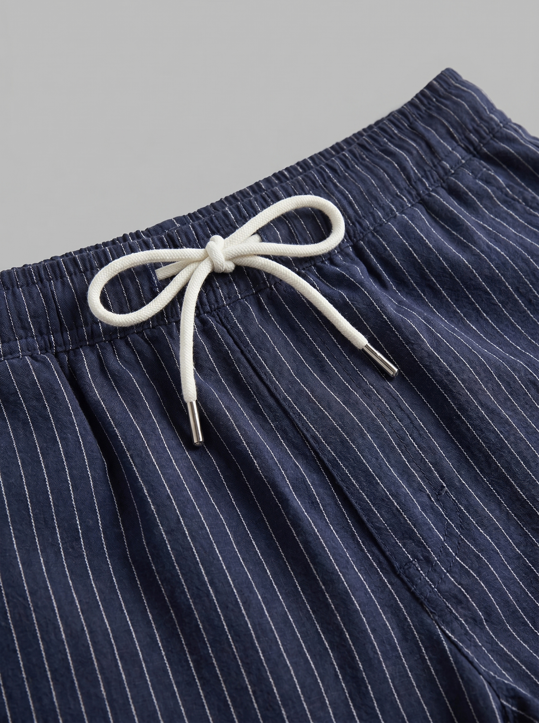Men's Linen Camp Collar Shirt Pinstripe Shorts Set Summer