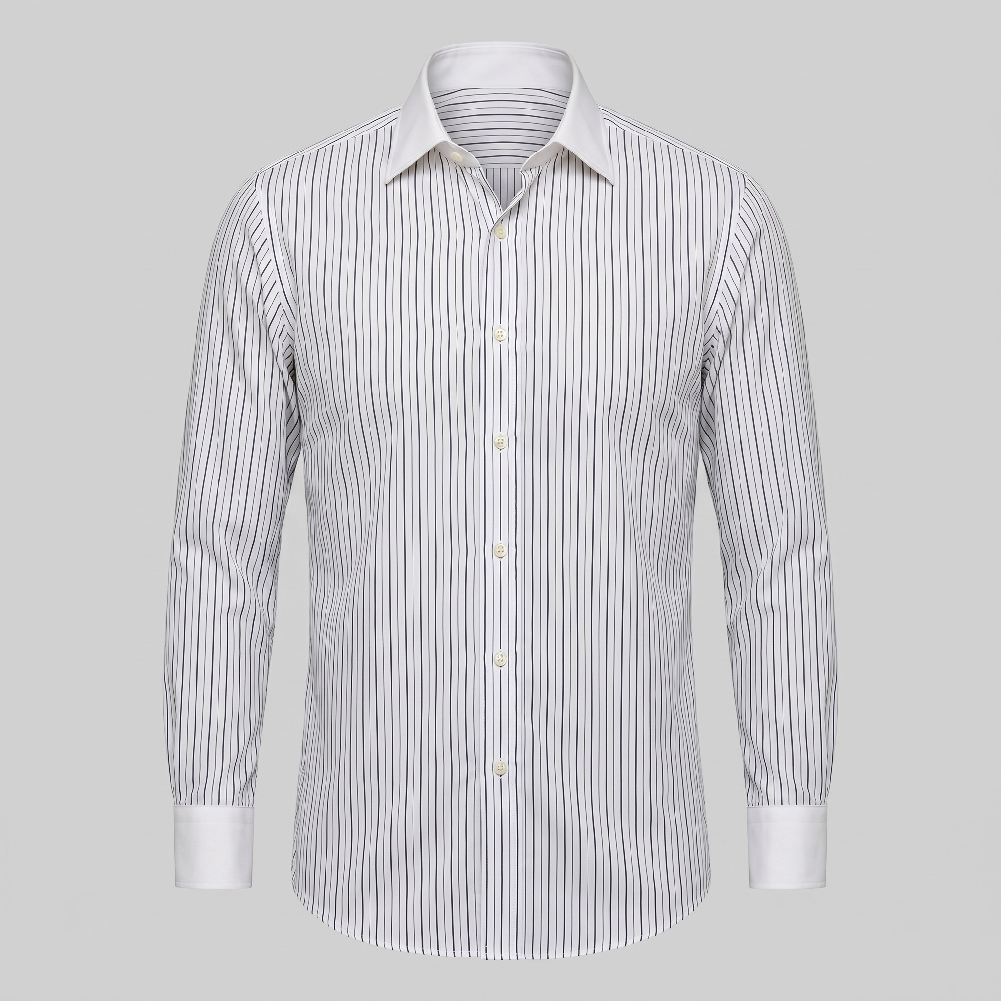 Men's Slim Fit Pinstripe Long Sleeve Dress Shirt